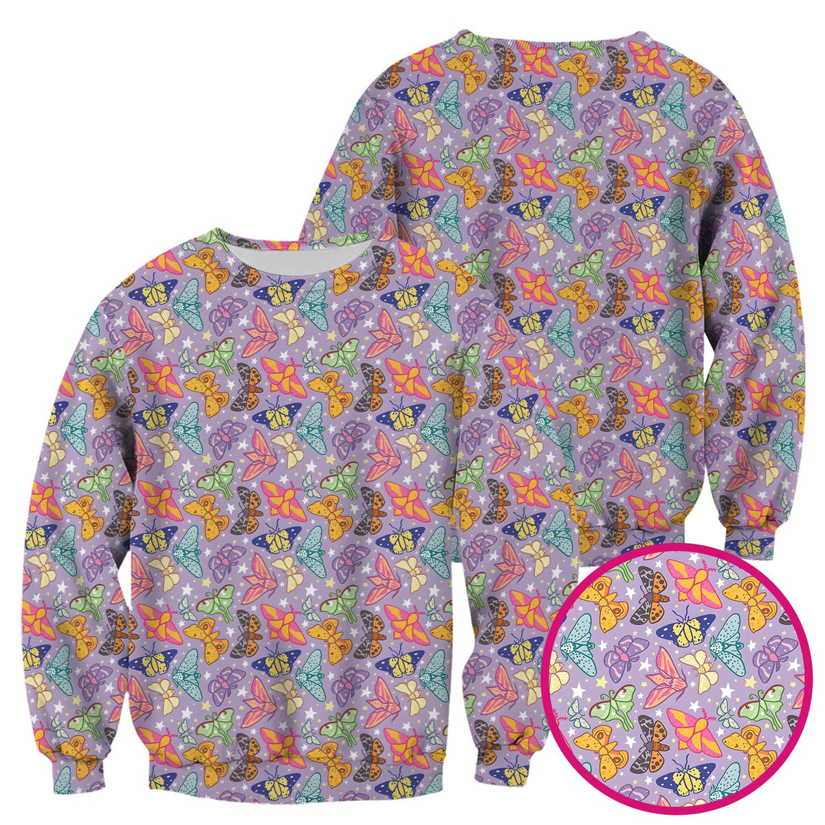 Colorful Butterfly Moth Nurse Scrub Top