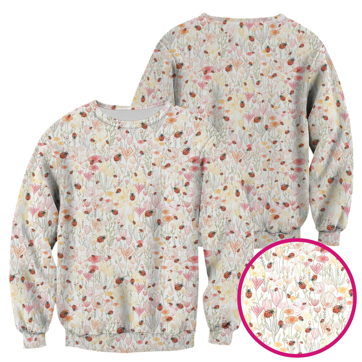 Wildflower Ladybug Garden Nurse Scrub Top