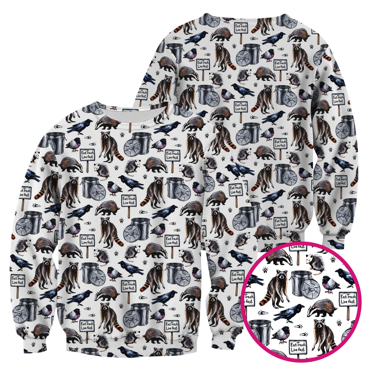 Raccoon Opossum Eat Trash Nurse Scrub Top
