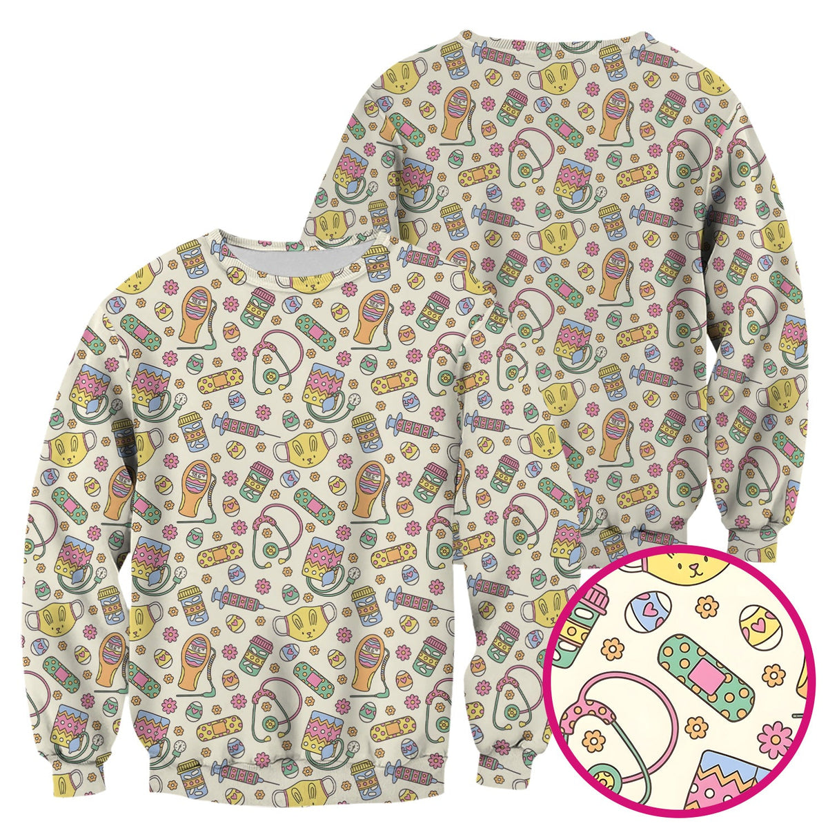 Nurse Bunny Scrub Top - Easter Gift