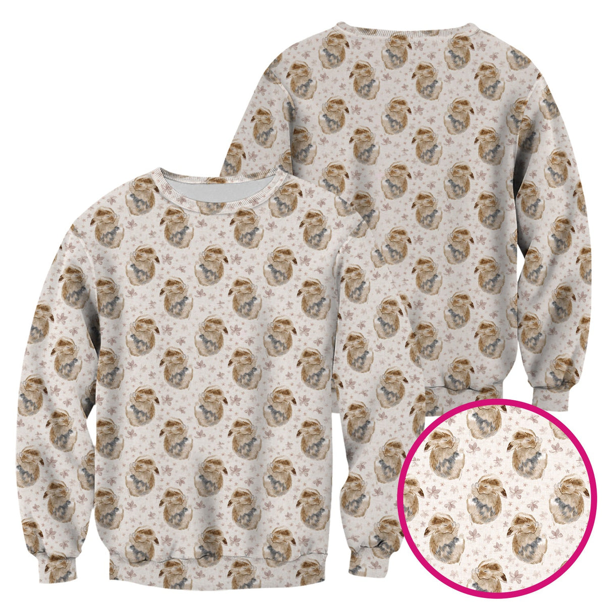 Sleeping Bunny Floral Meadow Nurse Scrub Top