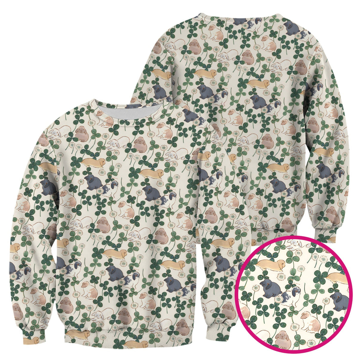 Bunny Clover Garden Meadow Nurse Scrub Top