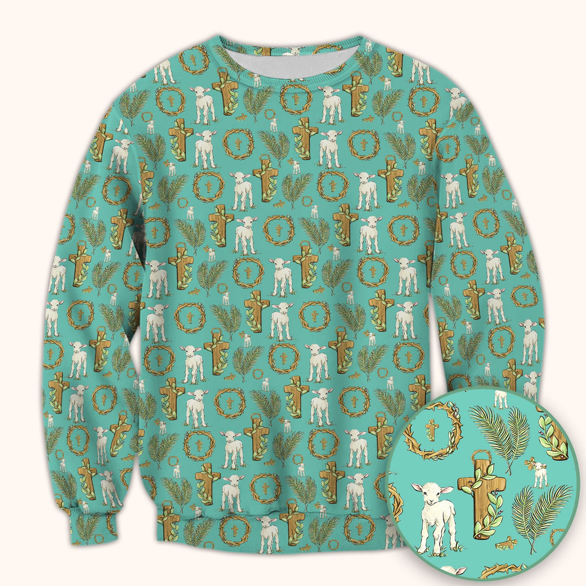 Faith Lamb Cross Nurse Scrub Top