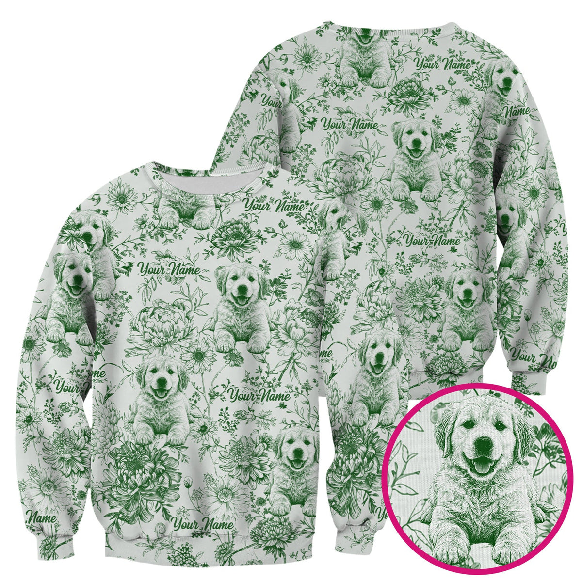Personalized Pet Photo Floral Nurse Scrub Top