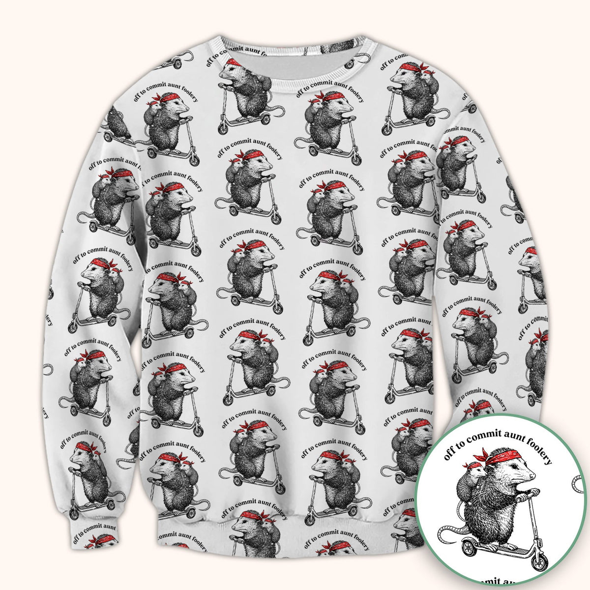 Aunt Foolery Opossum Nurse Scrub Top