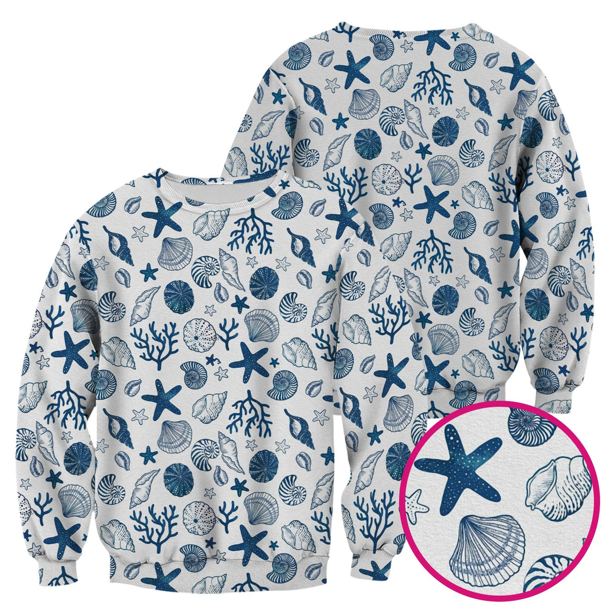 Ocean Shell Starfish Nurse Scrub Top