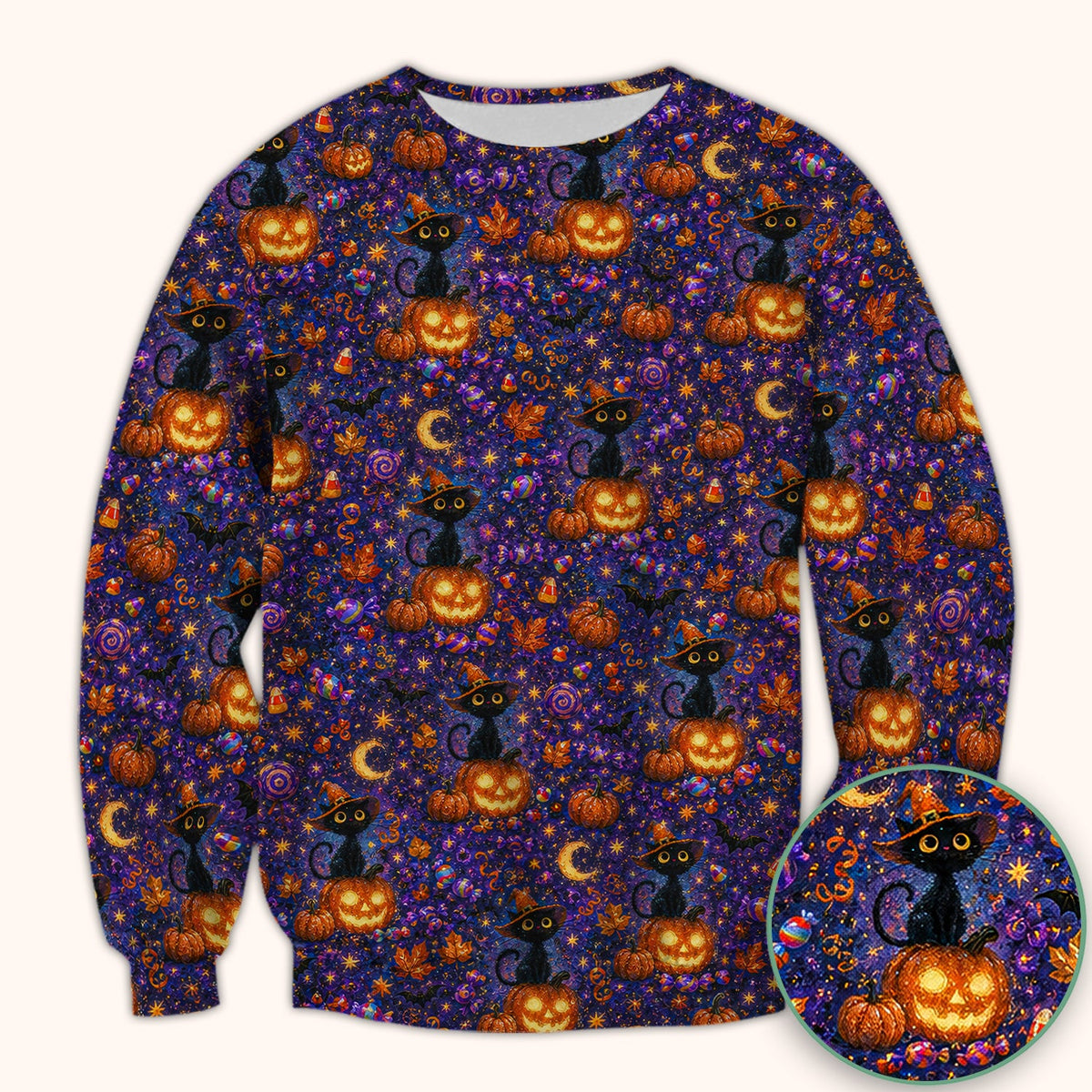 Mystical Witch Cat Nurse Scrub Top - Halloween Gift