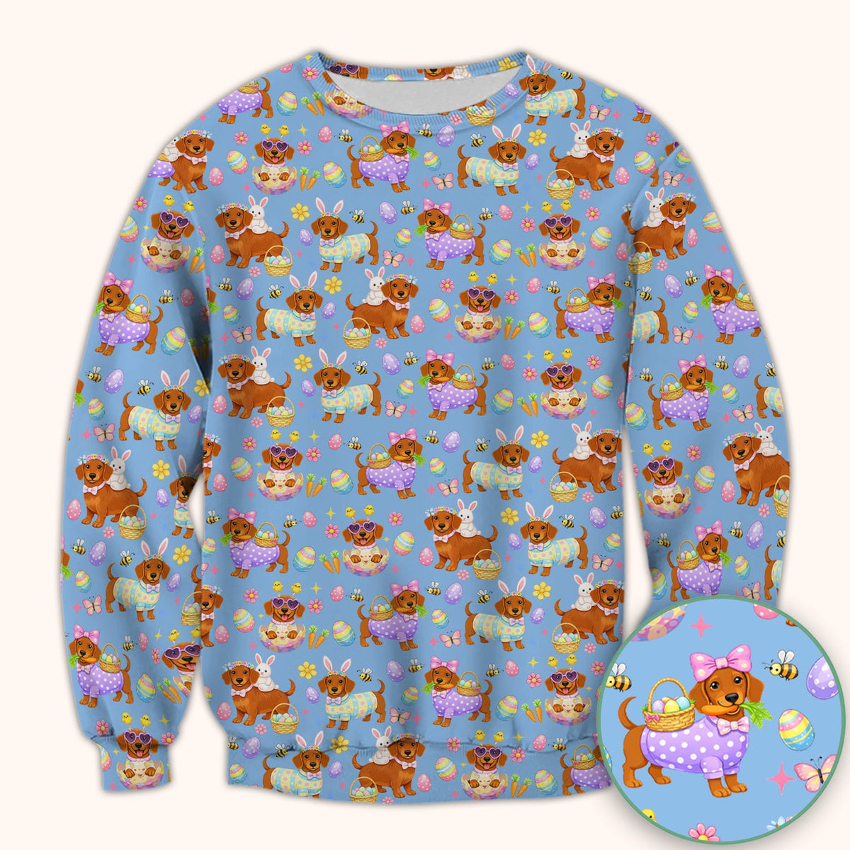 Easter Dachshund Nurse Scrub Top