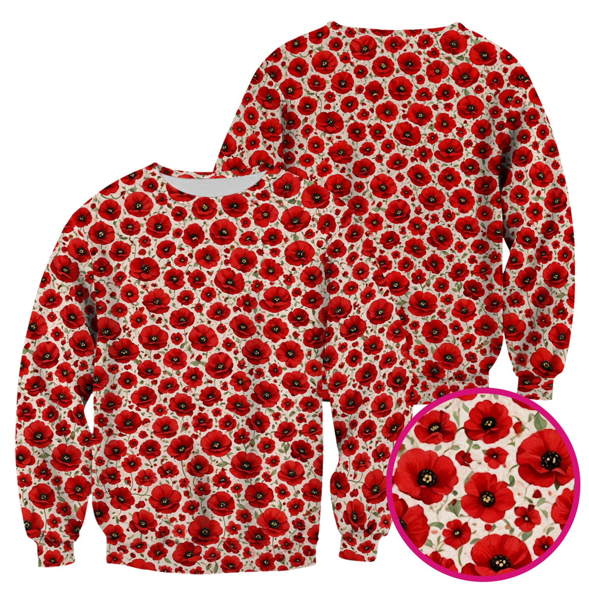 Red Poppy Flower Garden Nurse Scrub Top