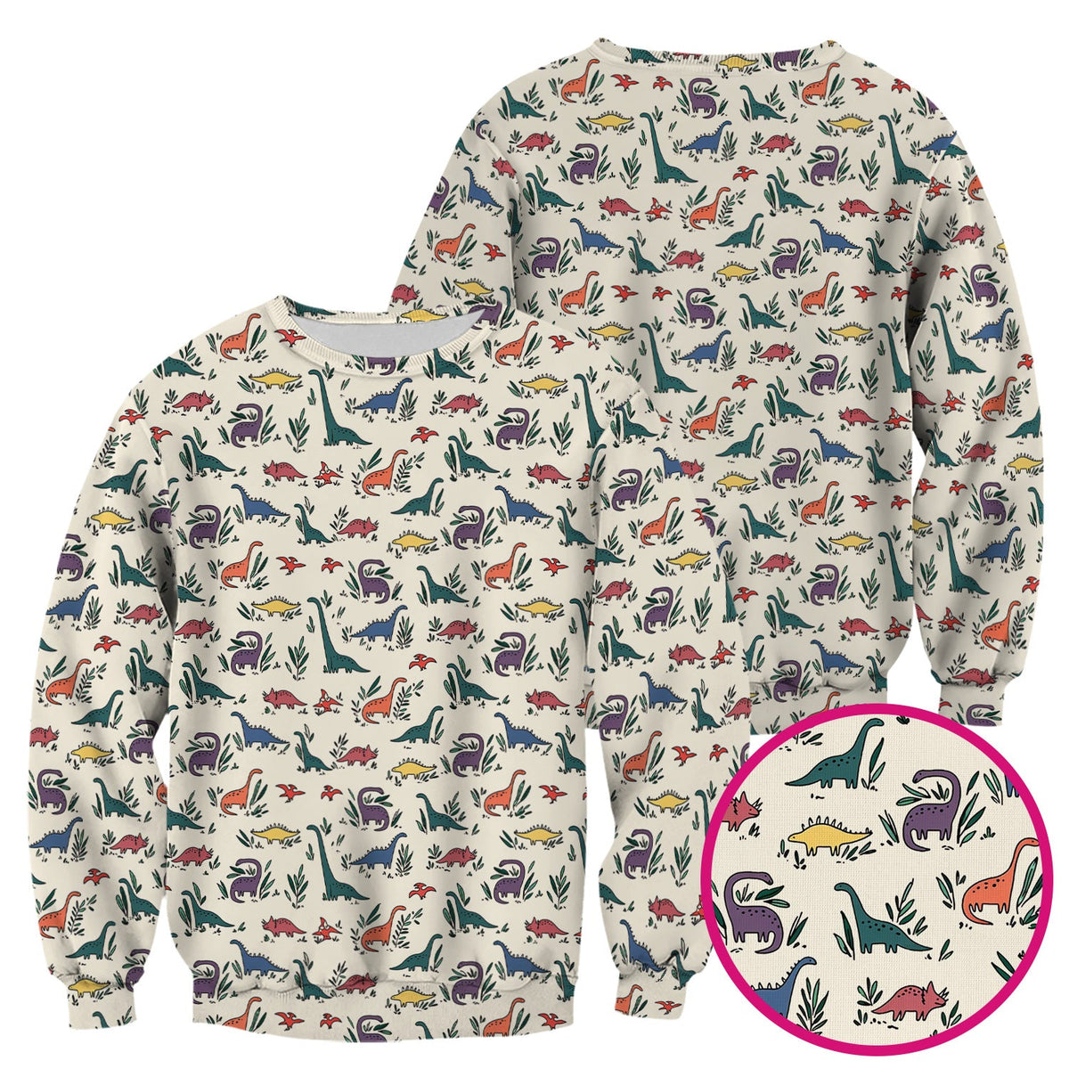 Dinosaur Leafy Garden Nurse Scrub Top