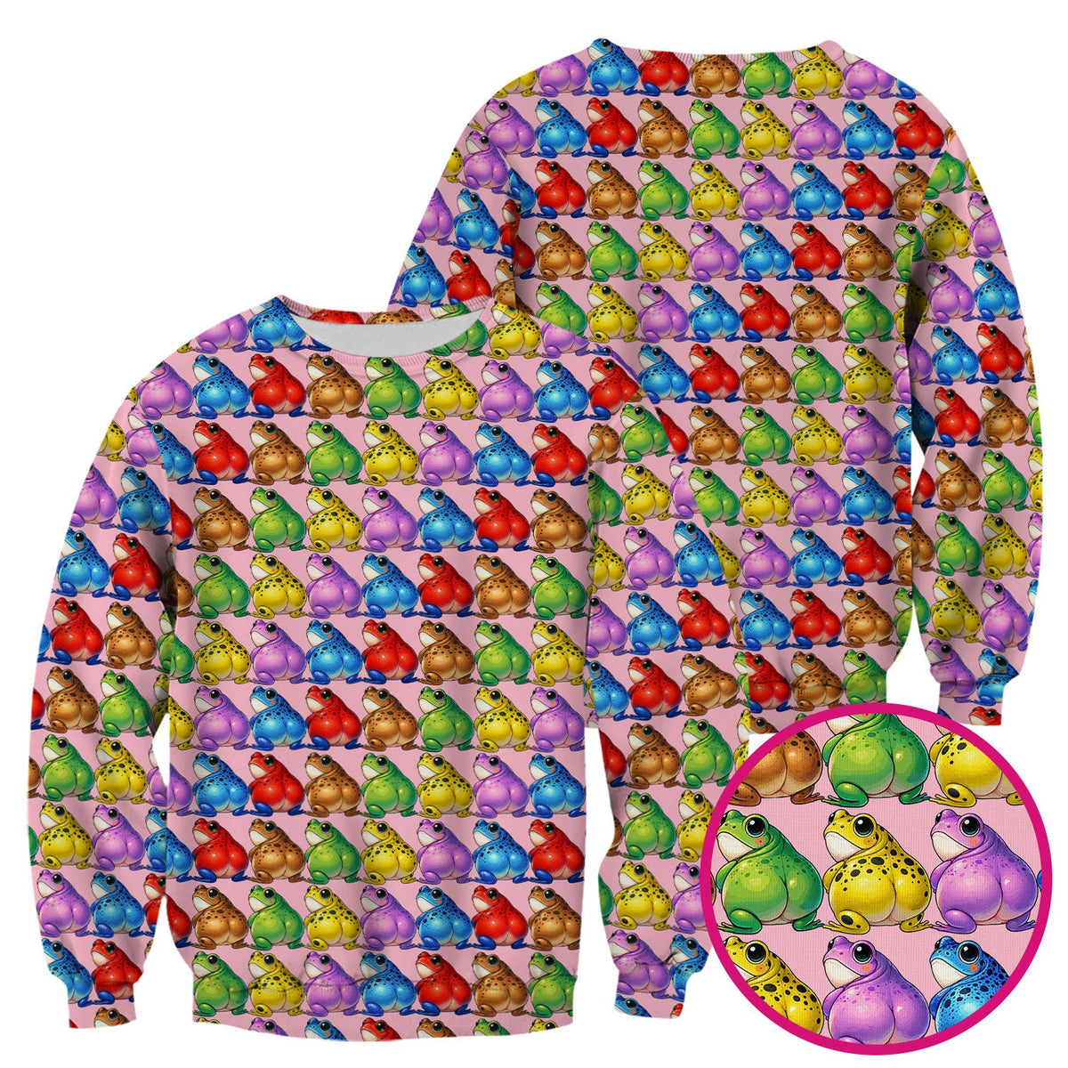 Colorful Frogs Nurse Scrub Top