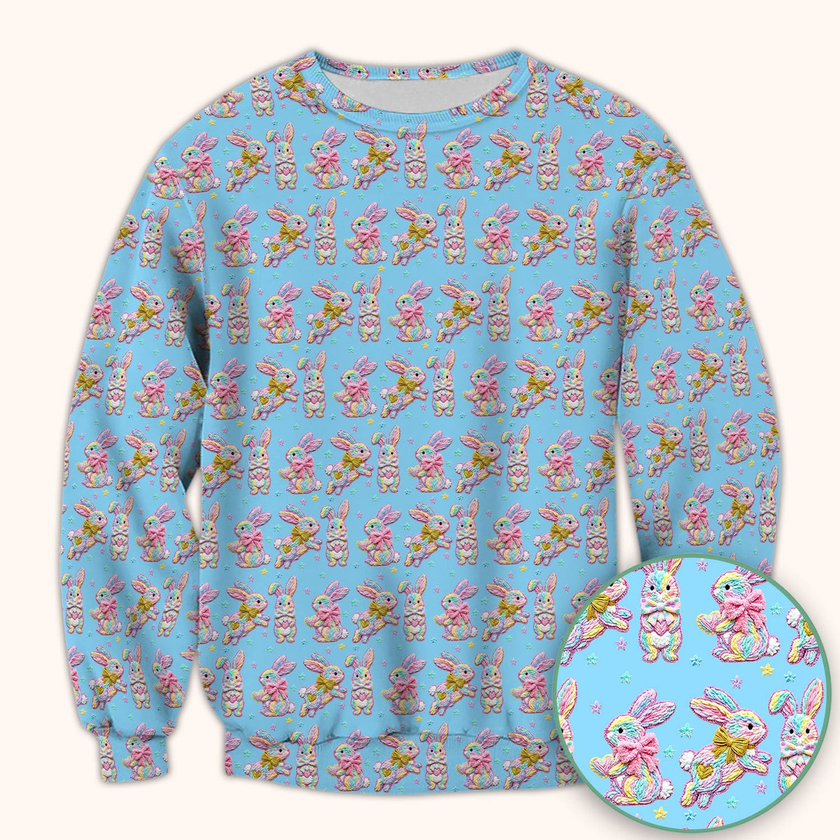 Cartoon Bunny Nurse Scrub Top - Easter Gift