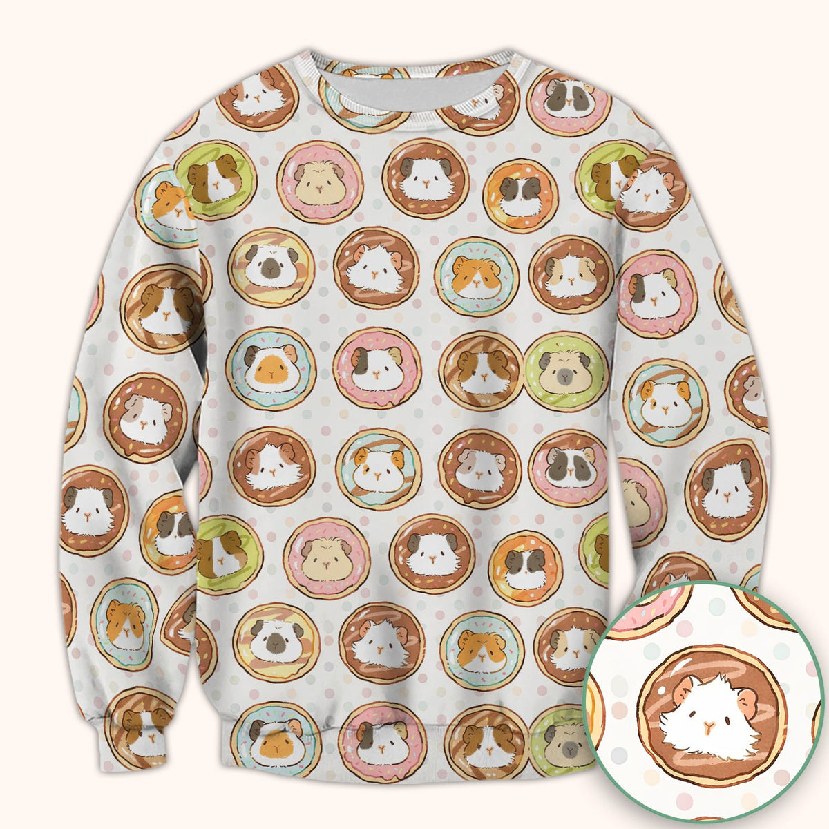 Guinea Pig Donut Nurse Scrub Top