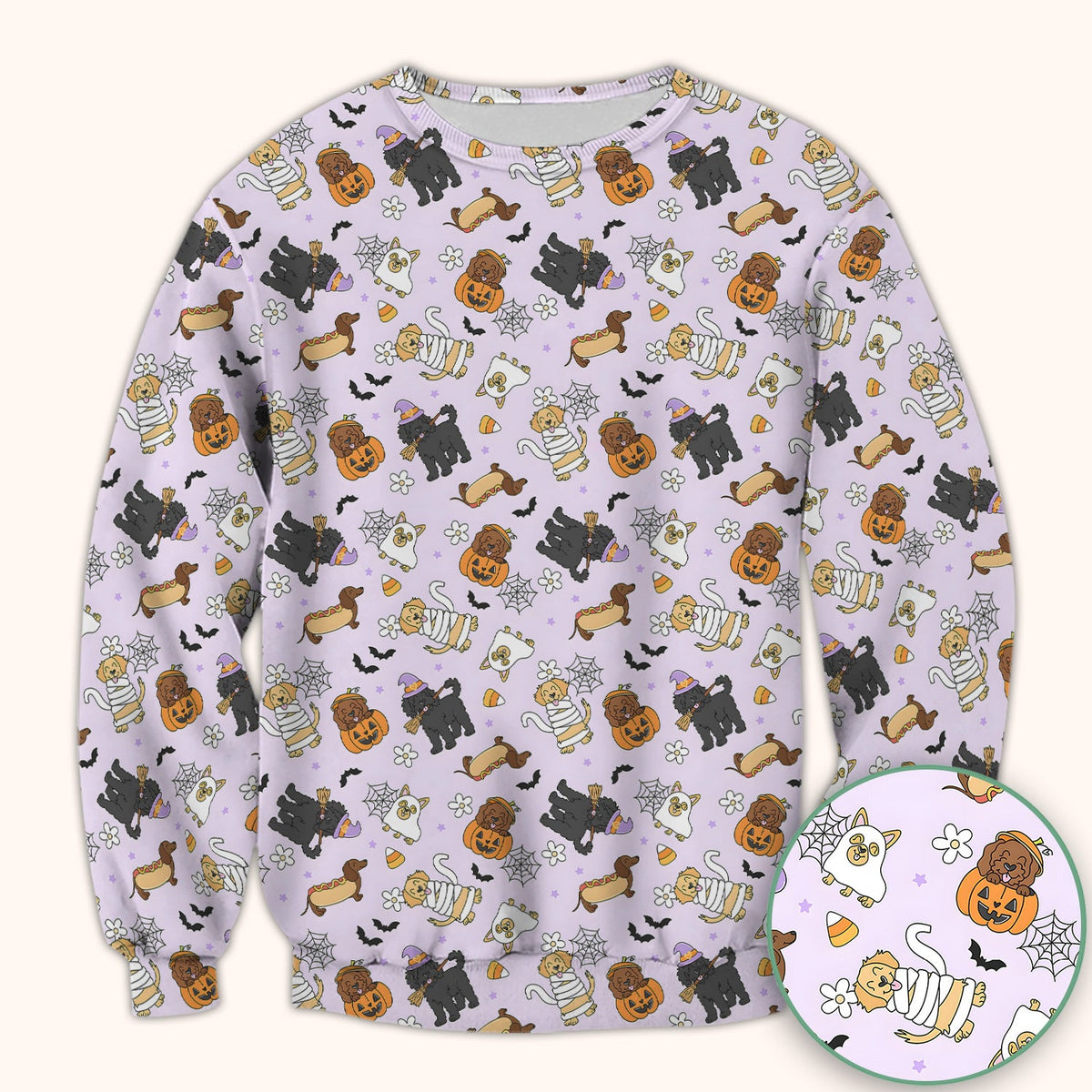 Halloween Costumed Pets Nurse Scrub Top