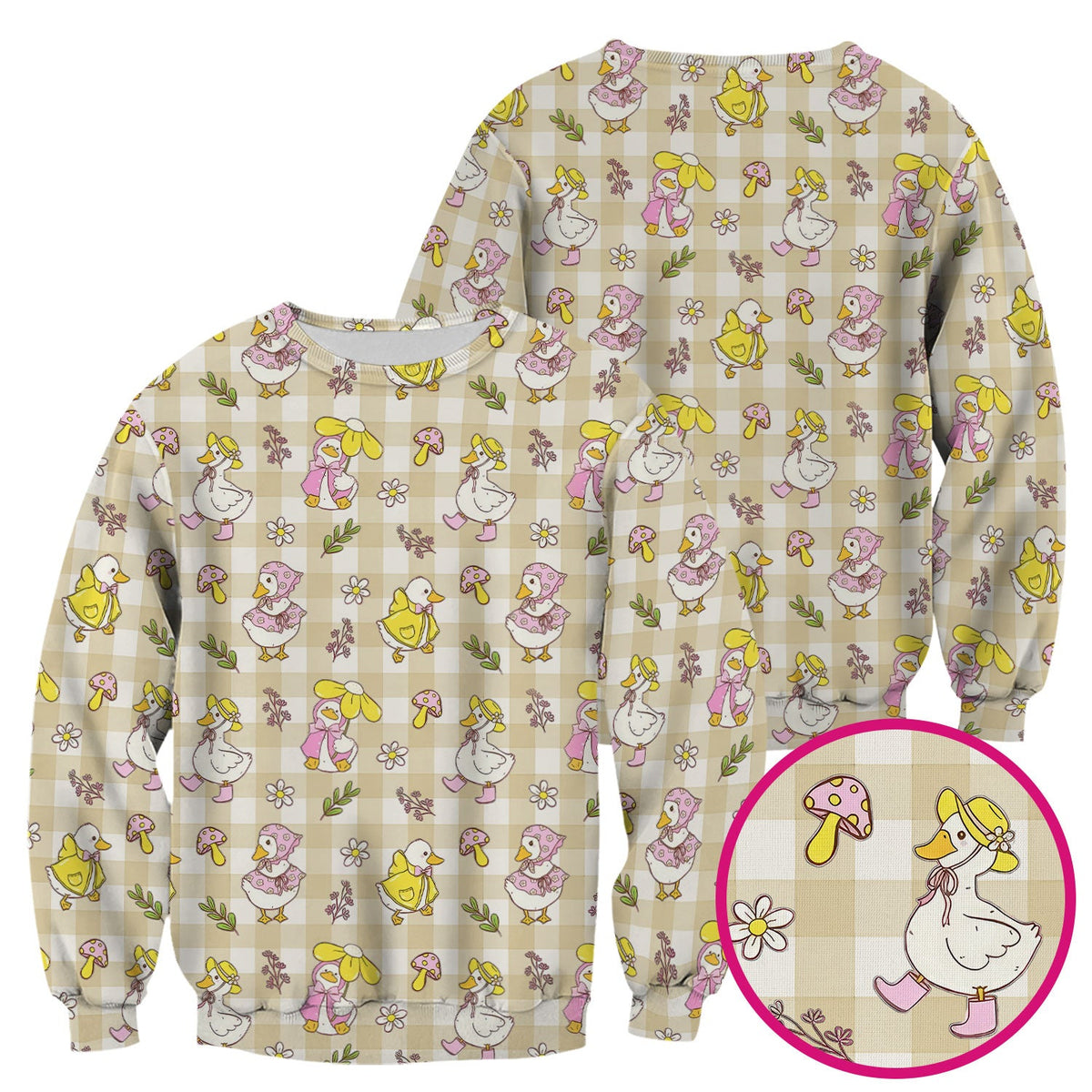 Duck Outfit Gingham Nurse Scrub Top