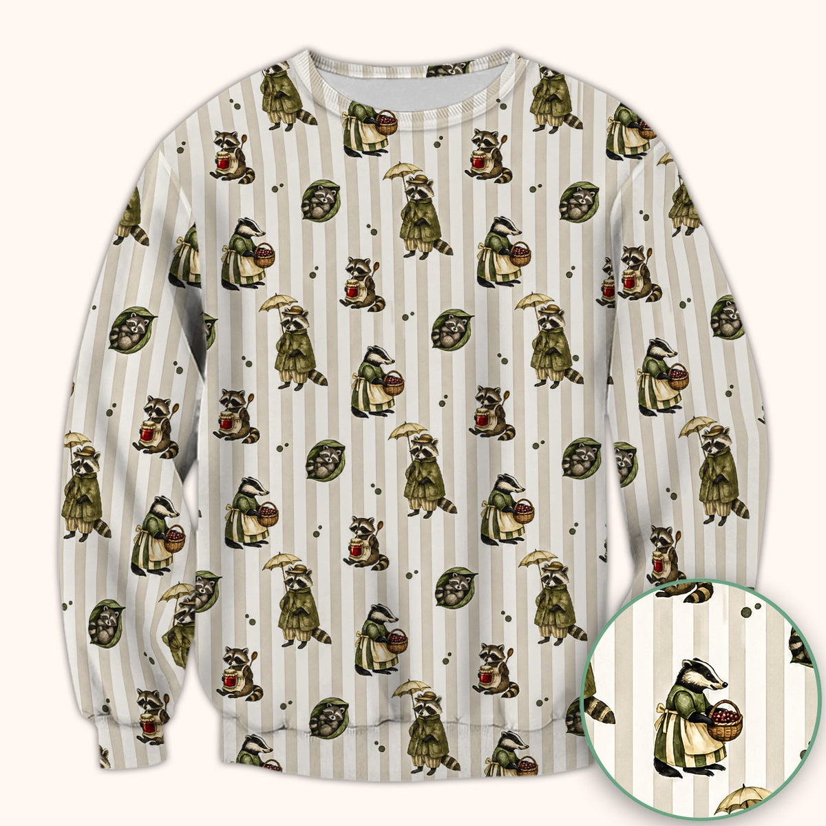 Woodland Raccoon Print Nurse Scrub Top