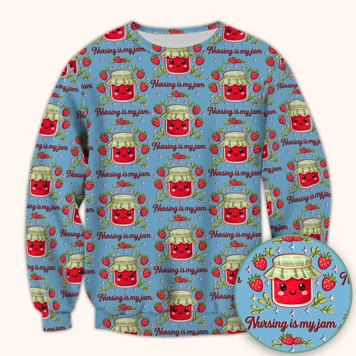 Strawberry Jam Nurse Scrub Top