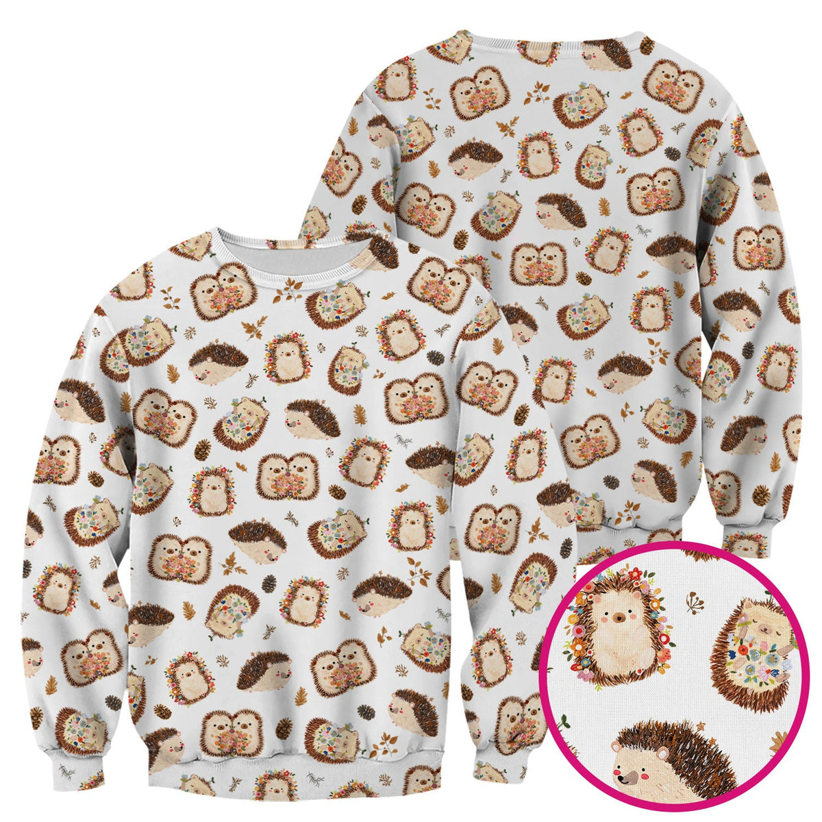 Hedgehog Floral Nurse Scrub Top