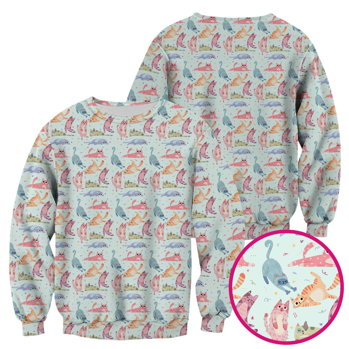 Pastel Cat Nurse Scrub Top