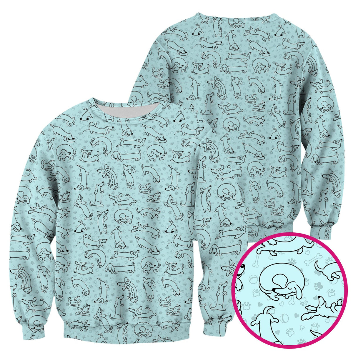 Dachshund Line Art Nurse Scrub Top