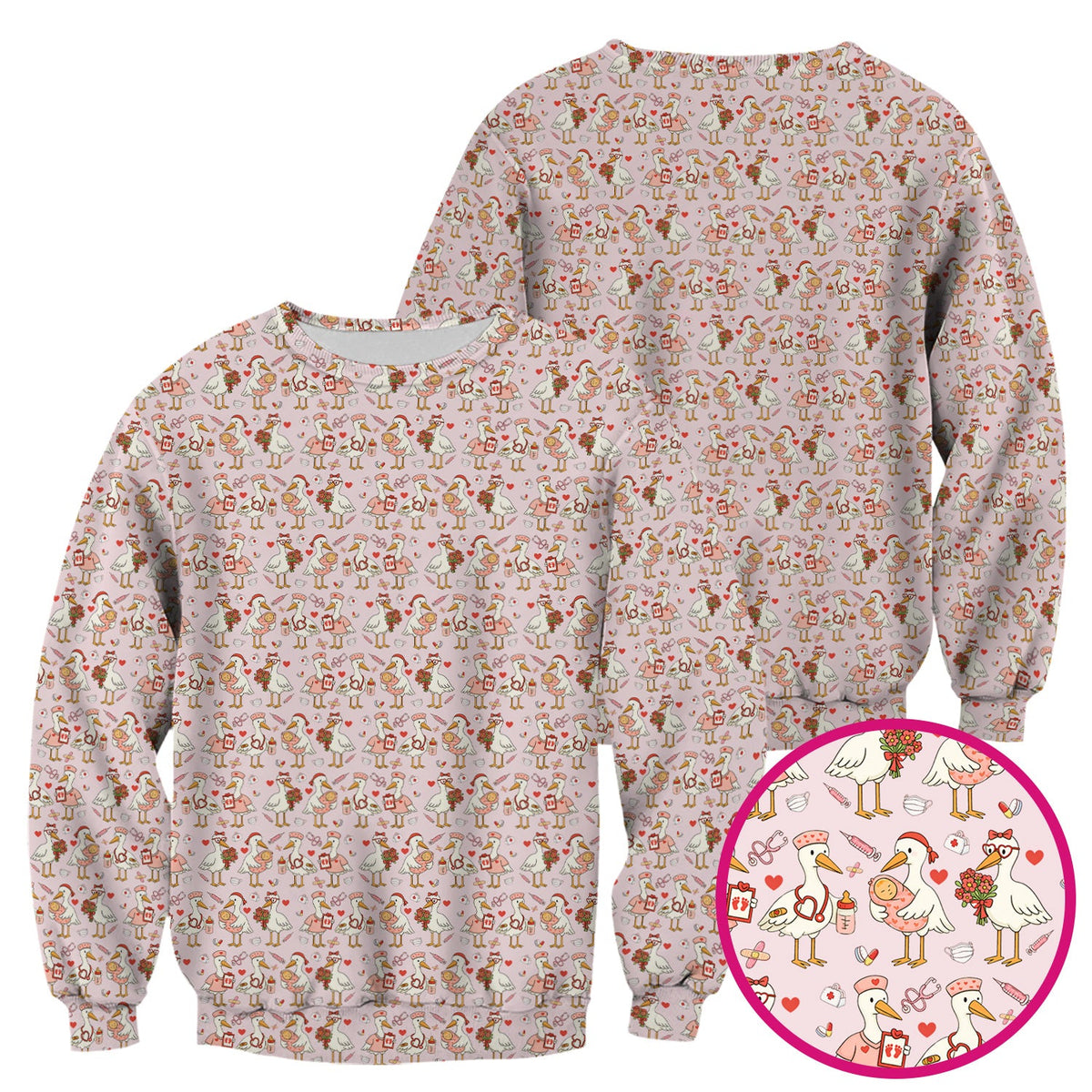 Valentine Goose Nurse Scrub Top