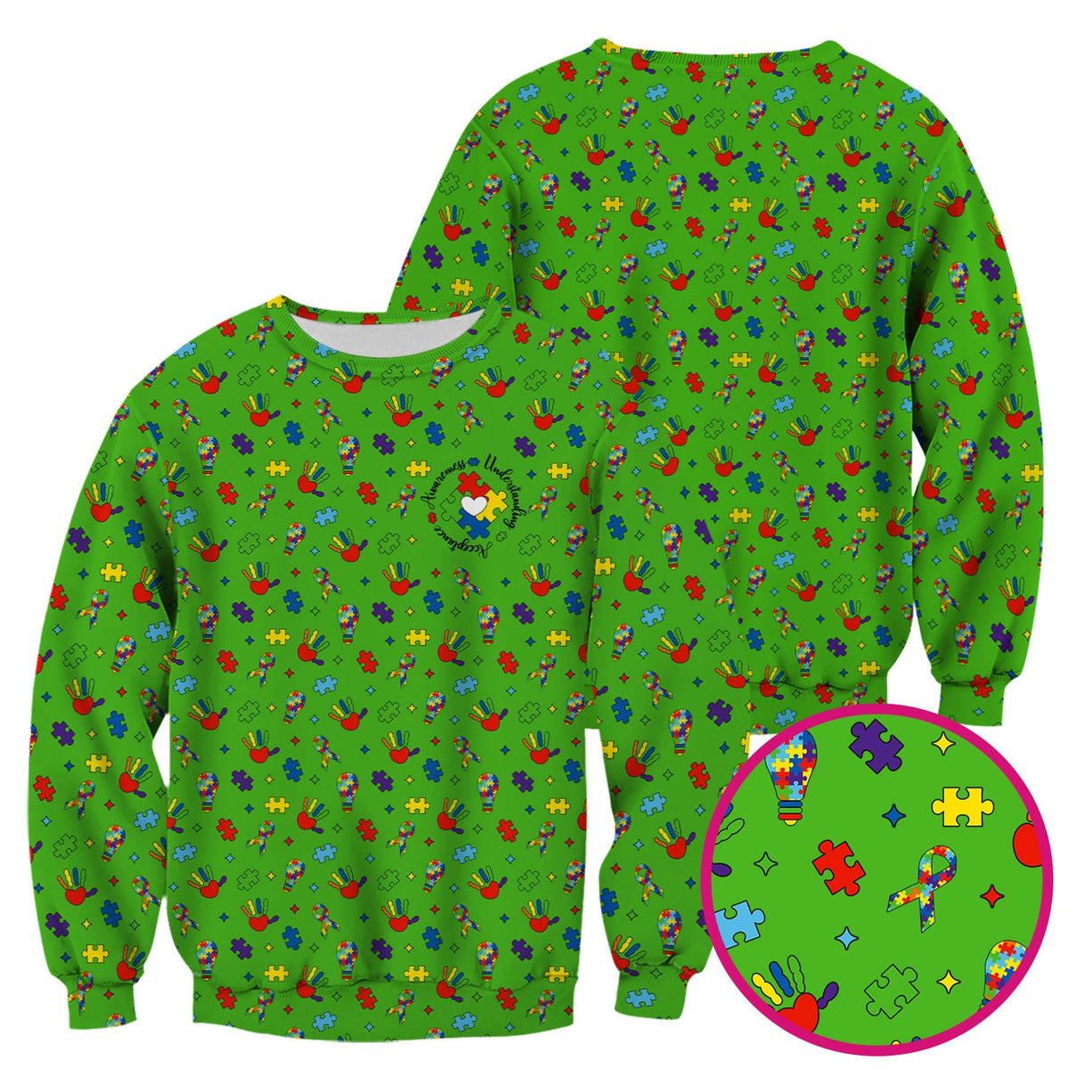Autism Awareness Colorful Puzzle Nurse Scrub Top