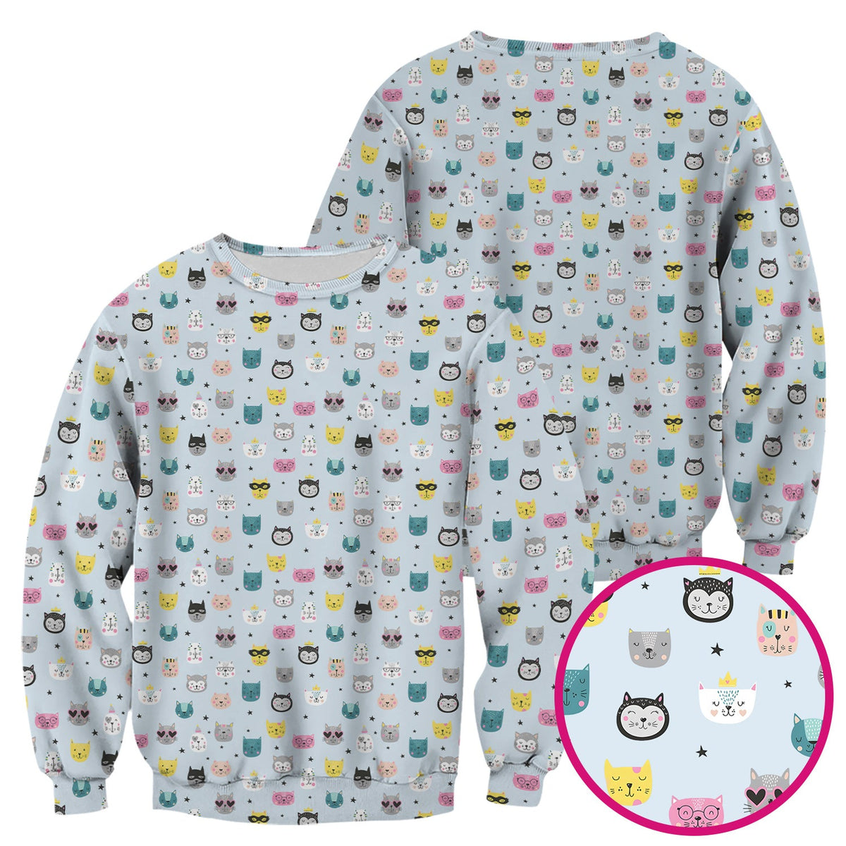 Colorful Cat Nurse Scrub Top