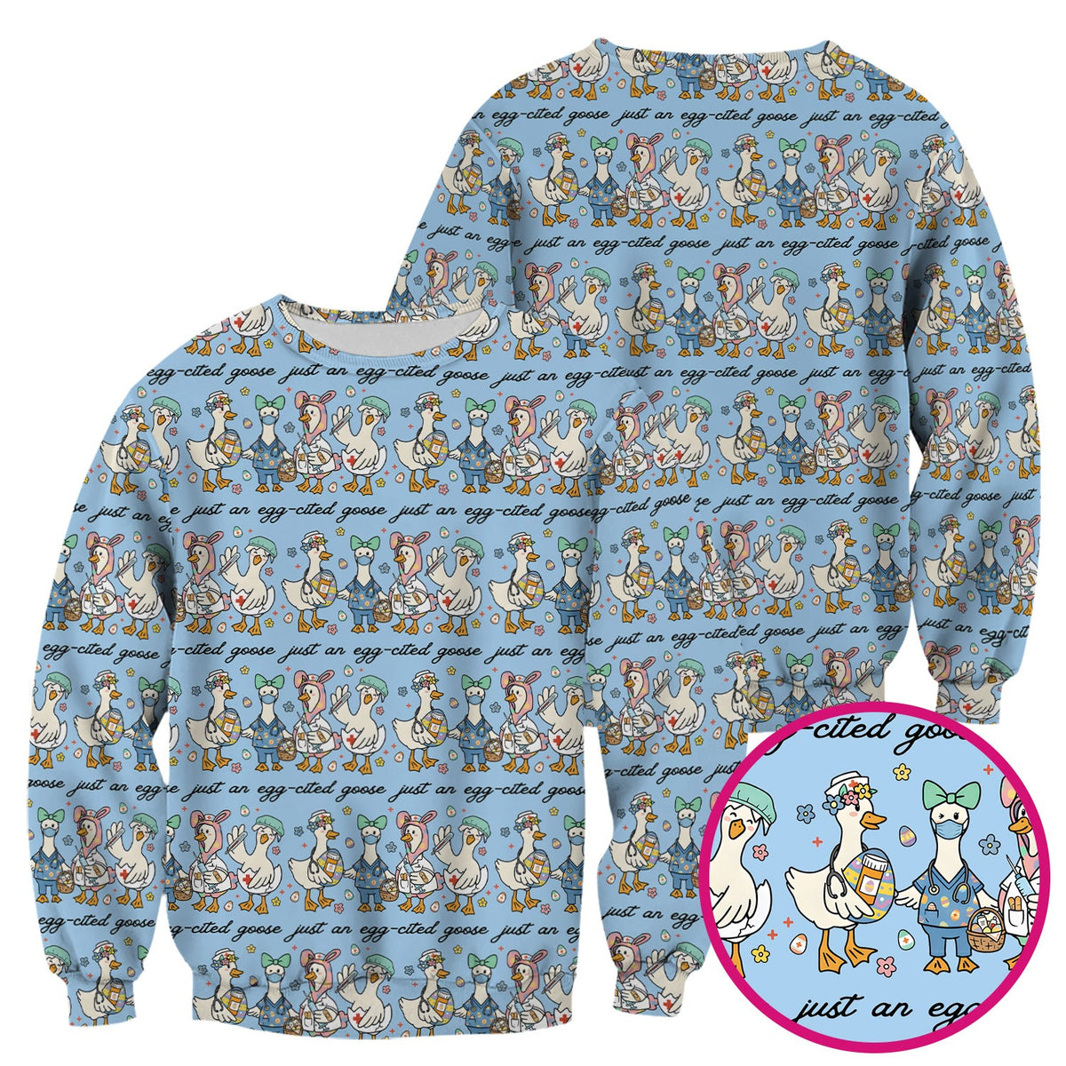 Easter Goose Nurse Scrub Top