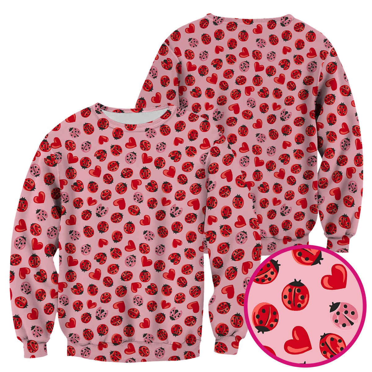 Ladybug Red Heart Nurse Scrub Top
