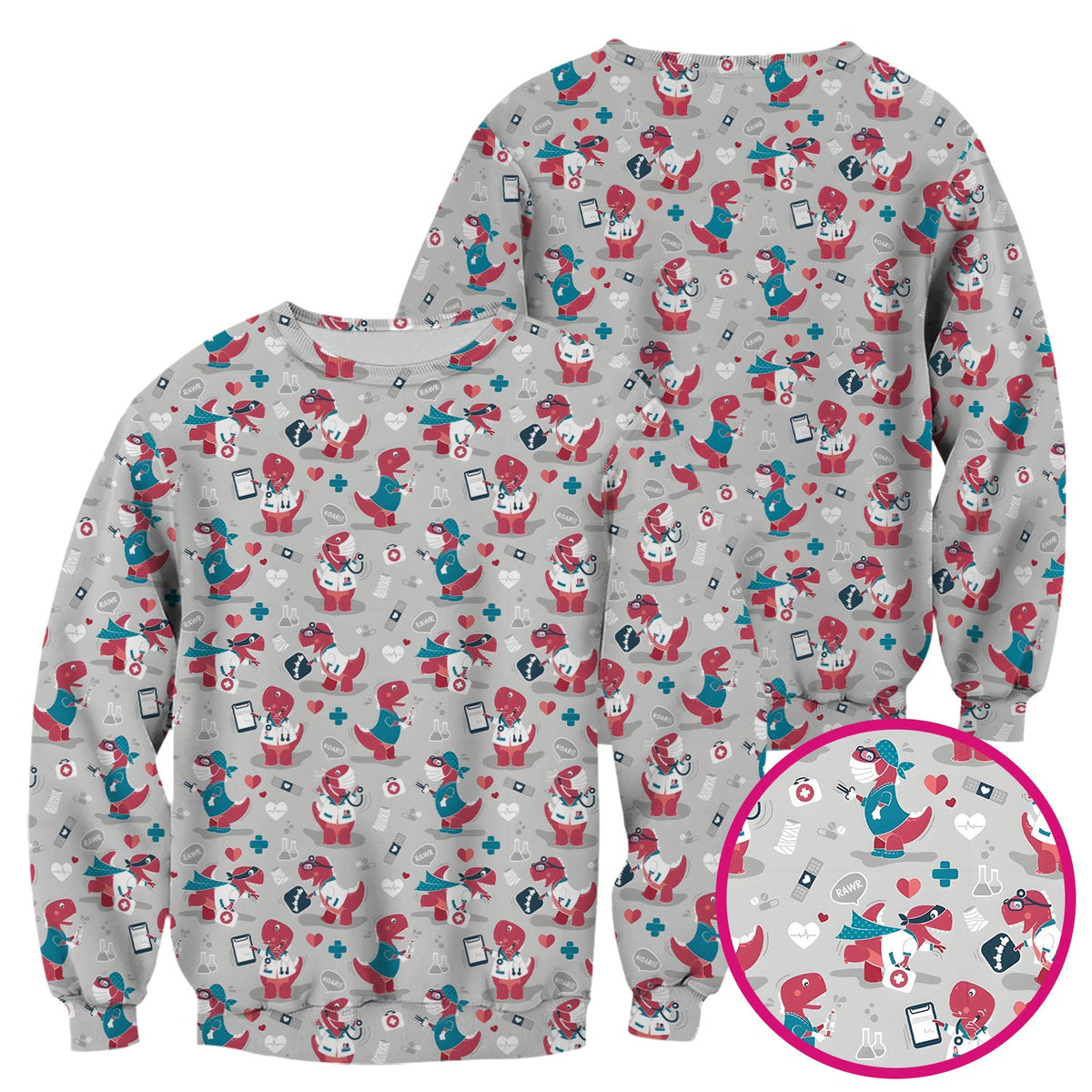 Dinosaur Doctor Nurse Scrub Top
