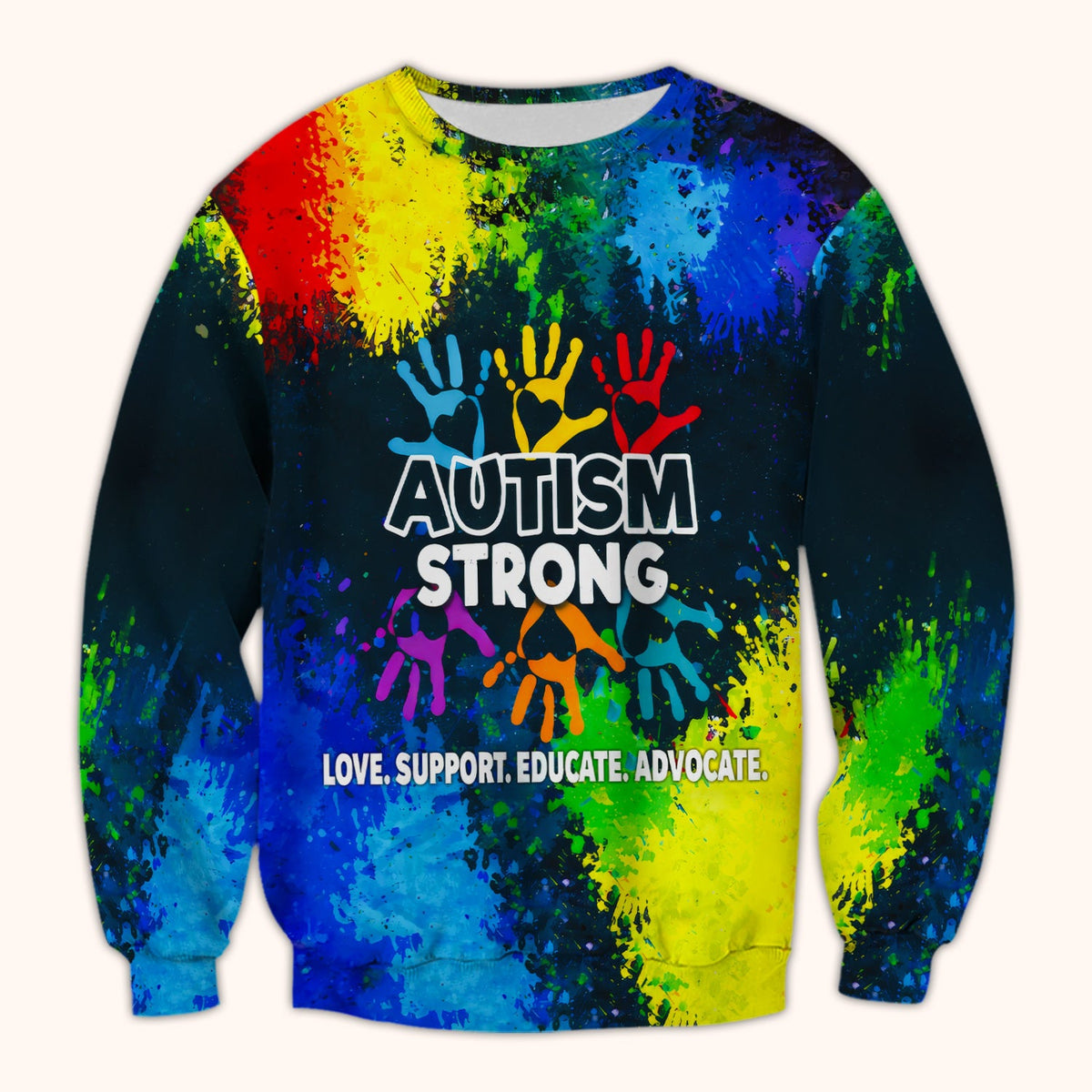 Autism Strong Handprint Nurse Scrub Top