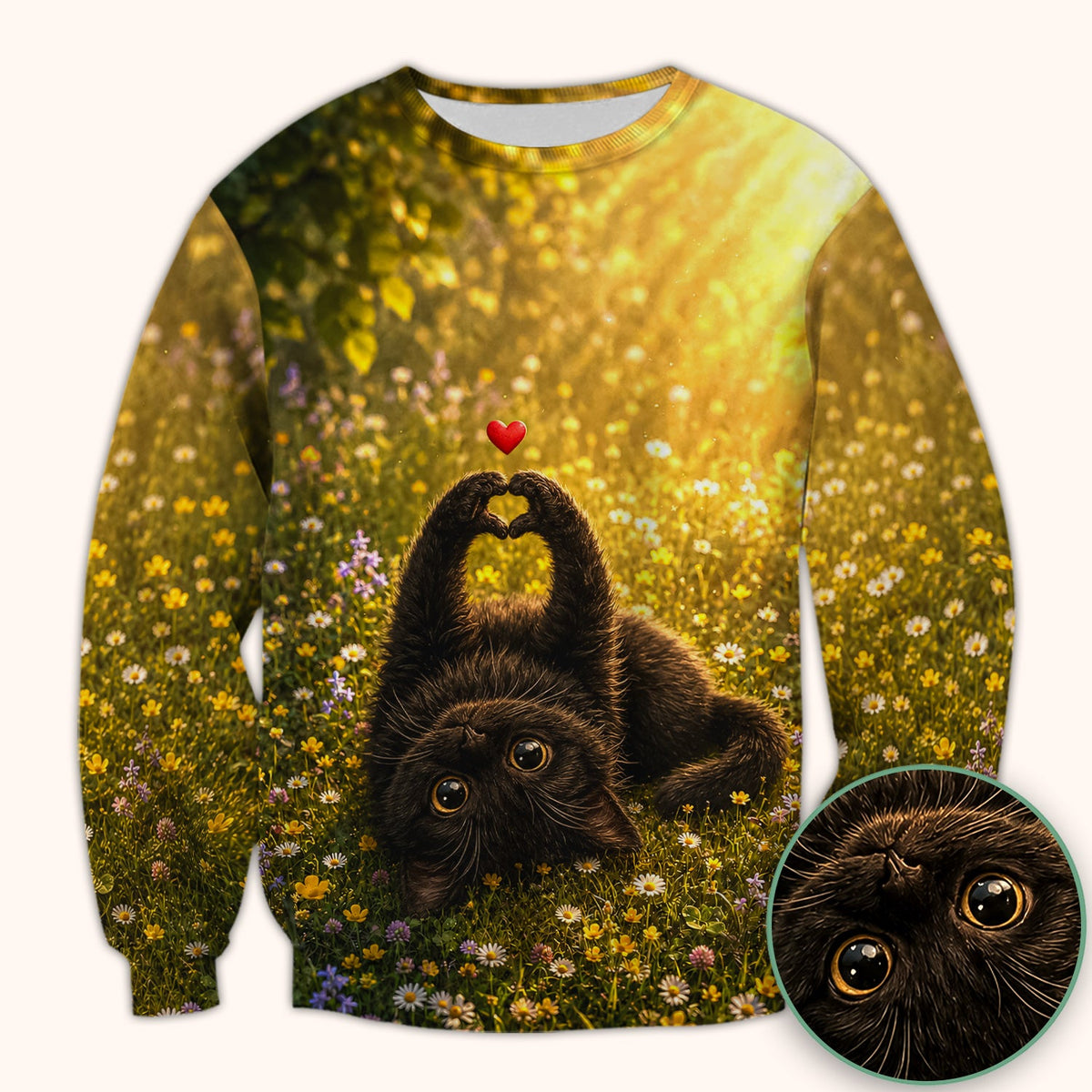 Upside Down Black Cat Meadow Nurse Scrub Top