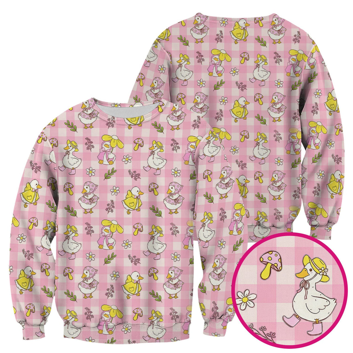 Duck Outfit Gingham Nurse Scrub Top