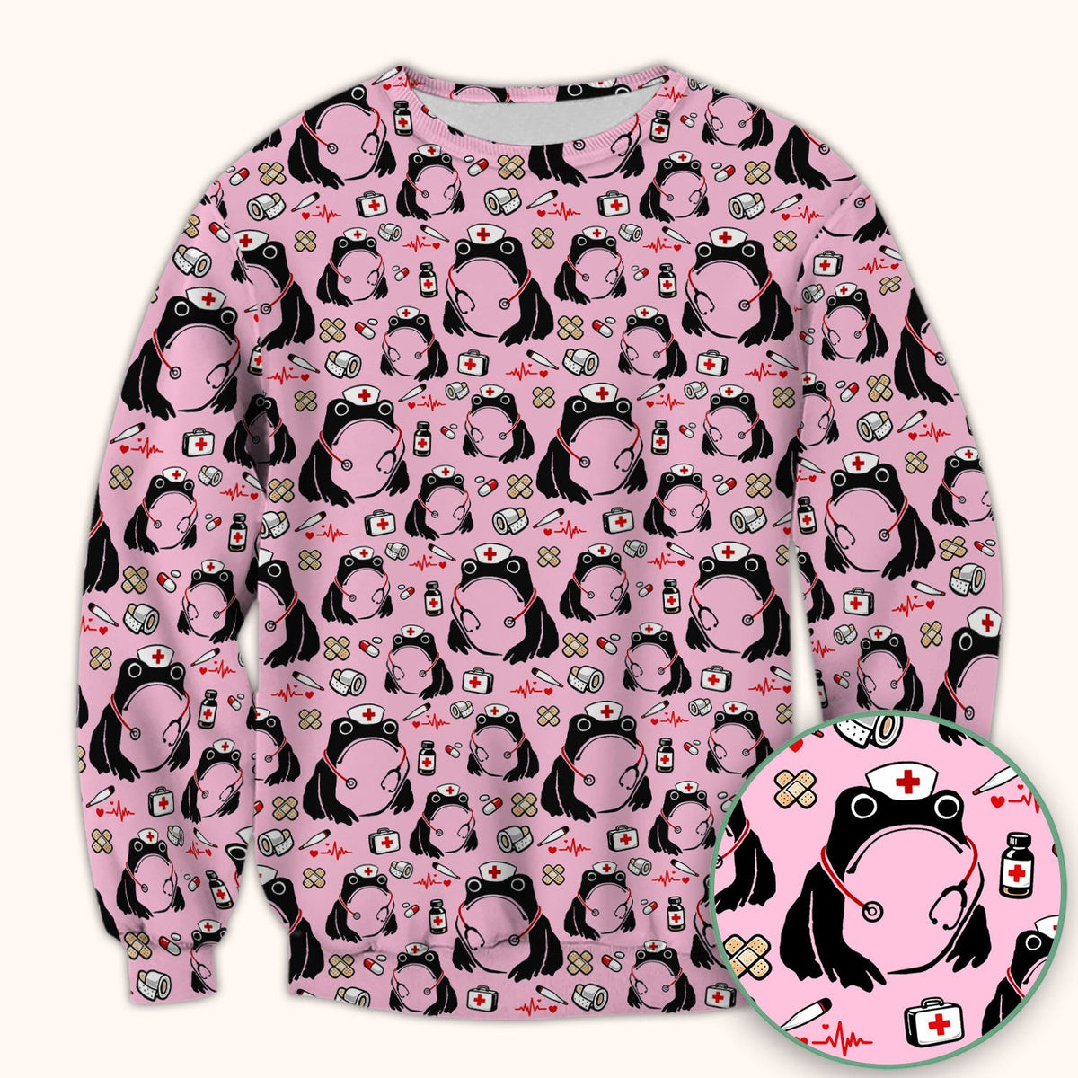 Frog Medical Nurse Scrub Top