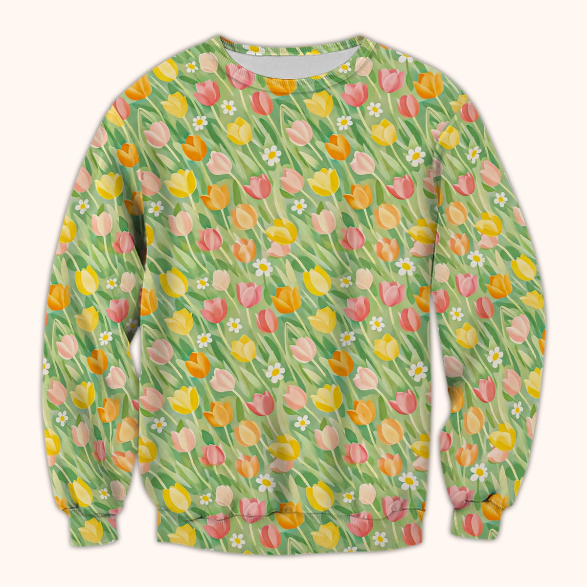 Cheerful Tulip Meadow Nurse Scrub Top