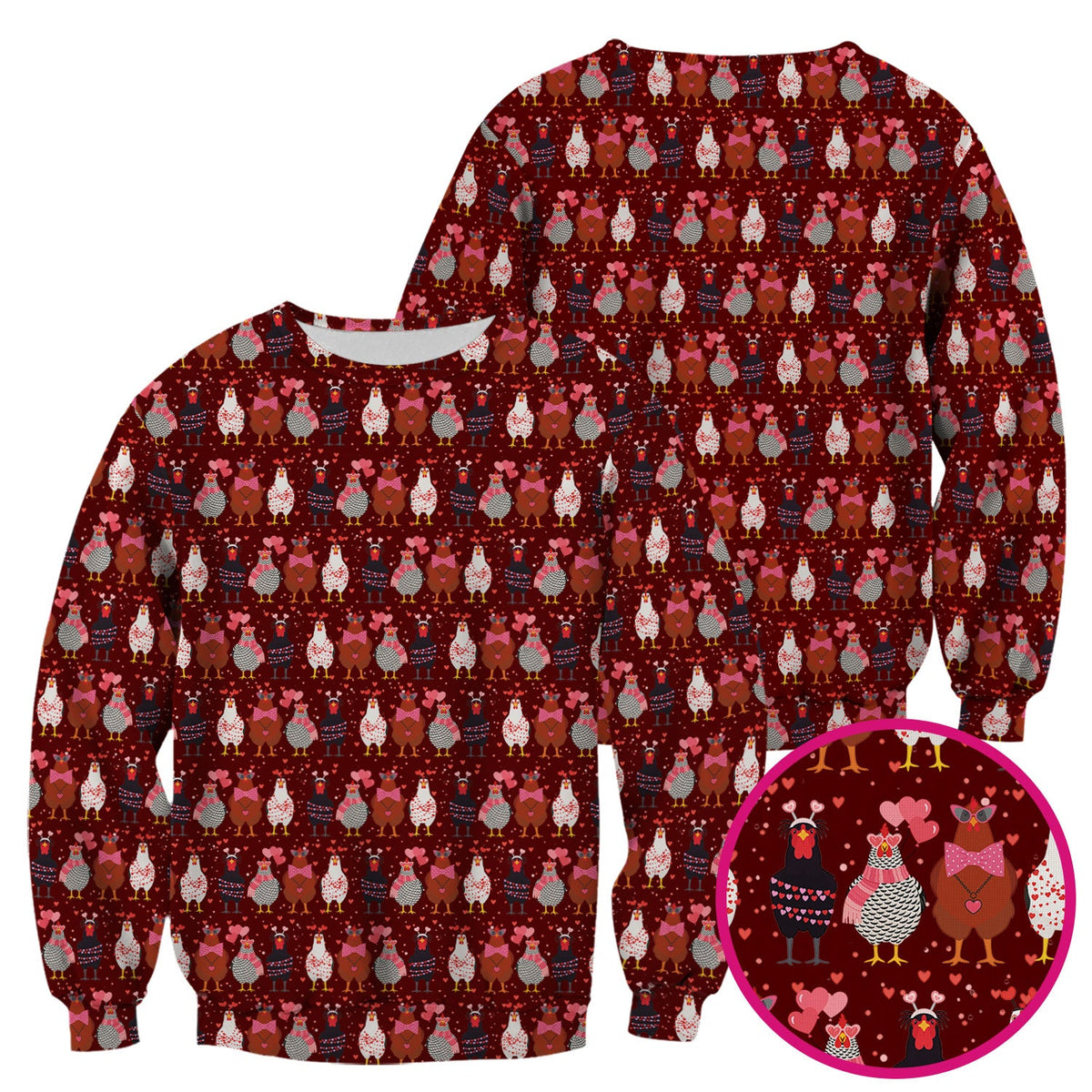 Funny Chicken Valentine Scrub Top, Chicken Pattern Scrub Shirt For Nursing, Valentine Gift For Nurse