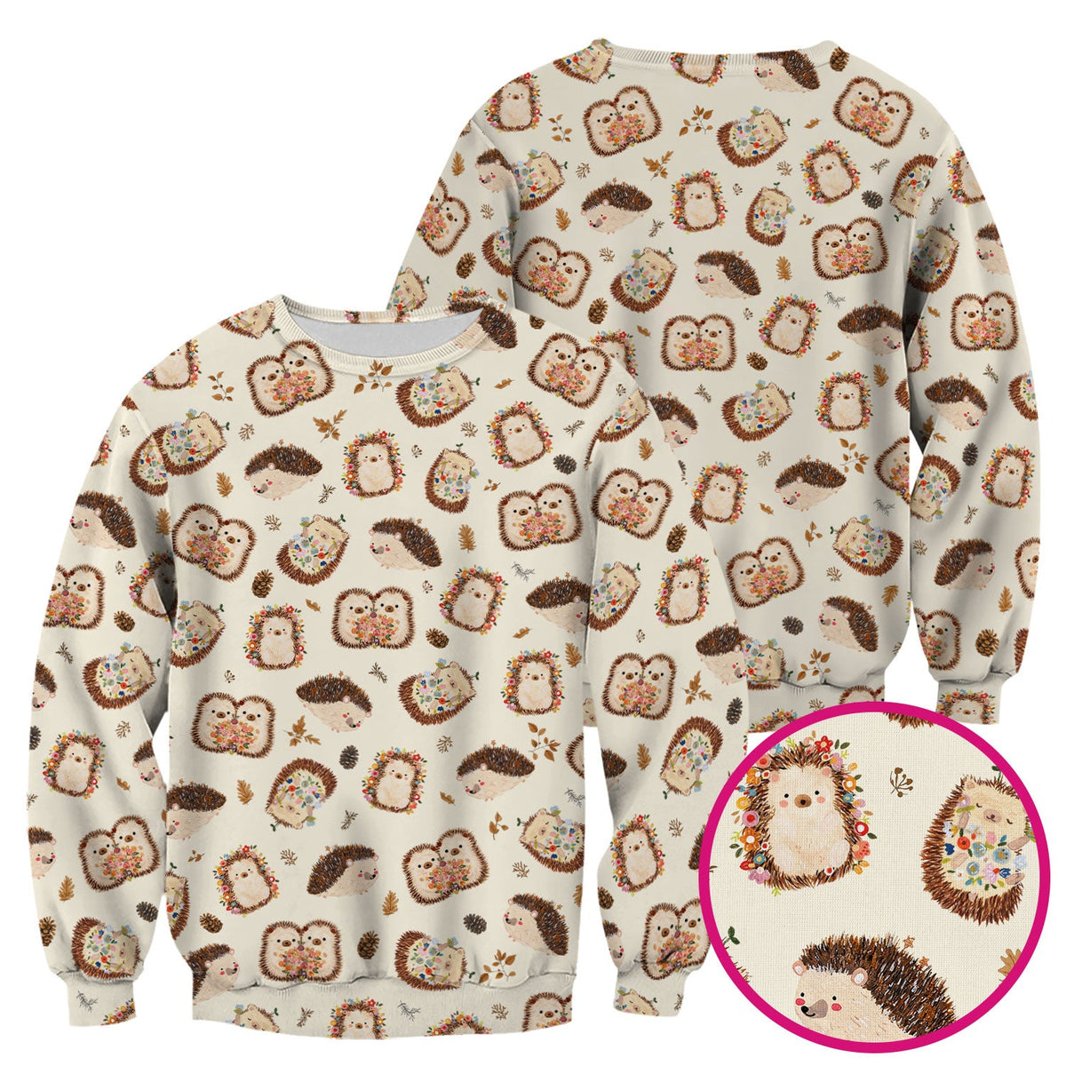 Hedgehog Floral Nurse Scrub Top