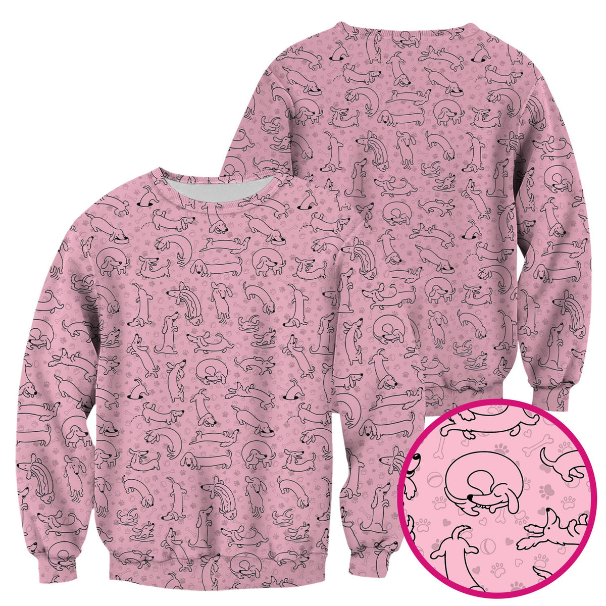 Dachshund Line Art Nurse Scrub Top