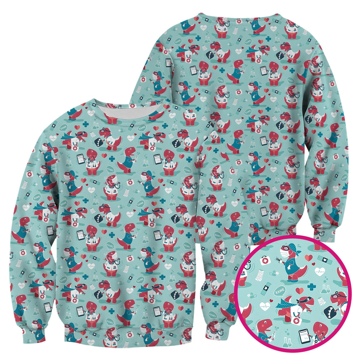 Dinosaur Doctor Nurse Scrub Top