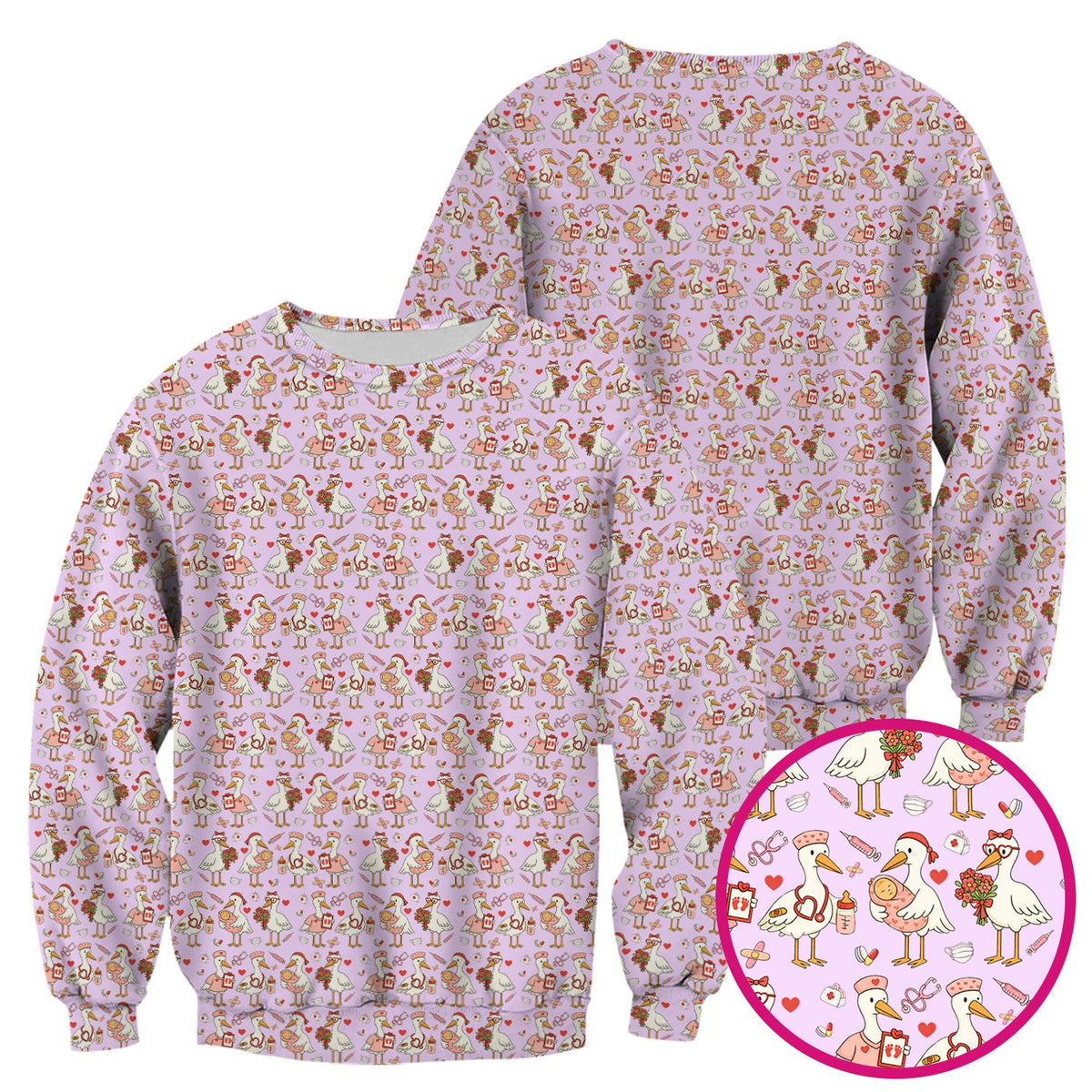 Valentine Goose Nurse Scrub Top