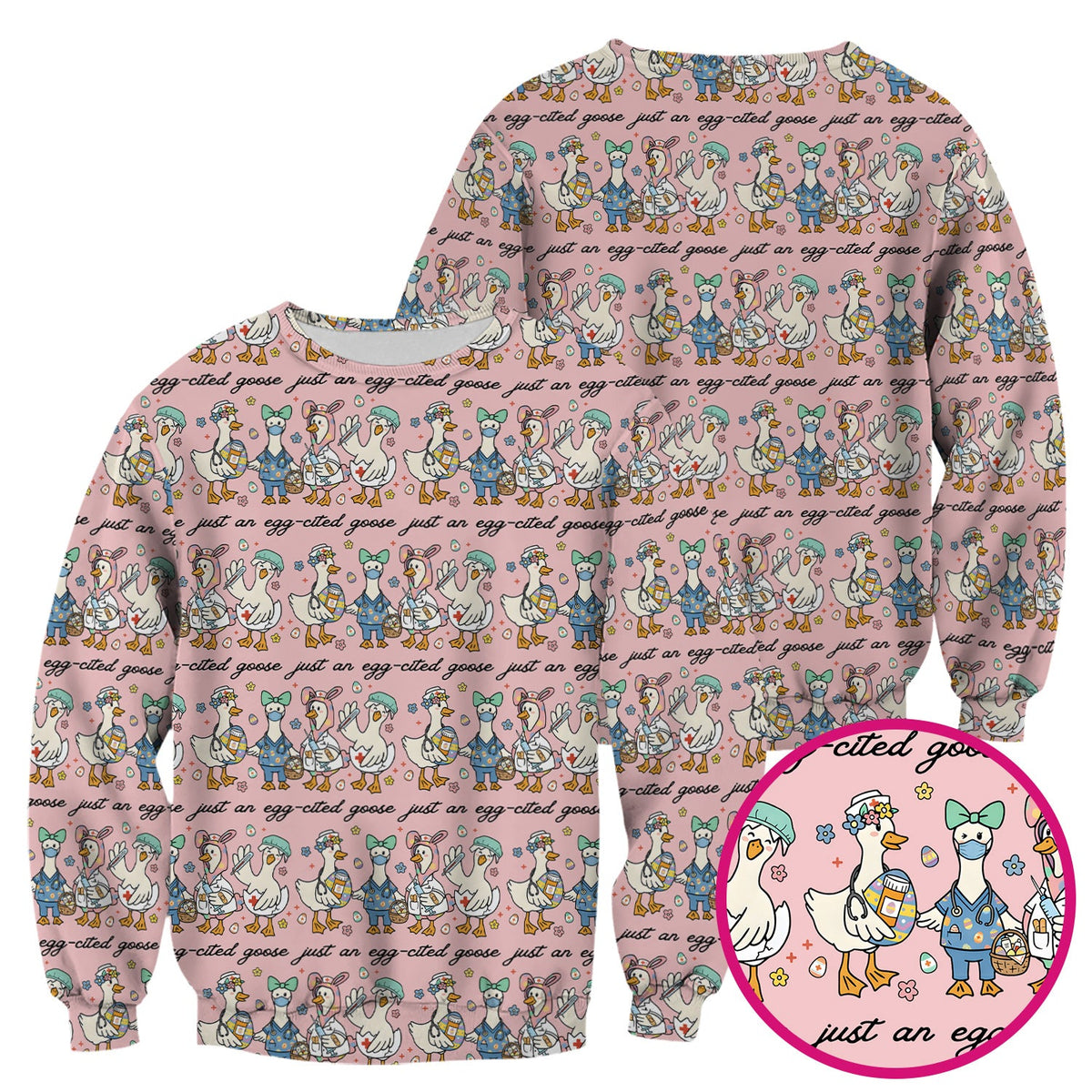 Easter Goose Nurse Scrub Top
