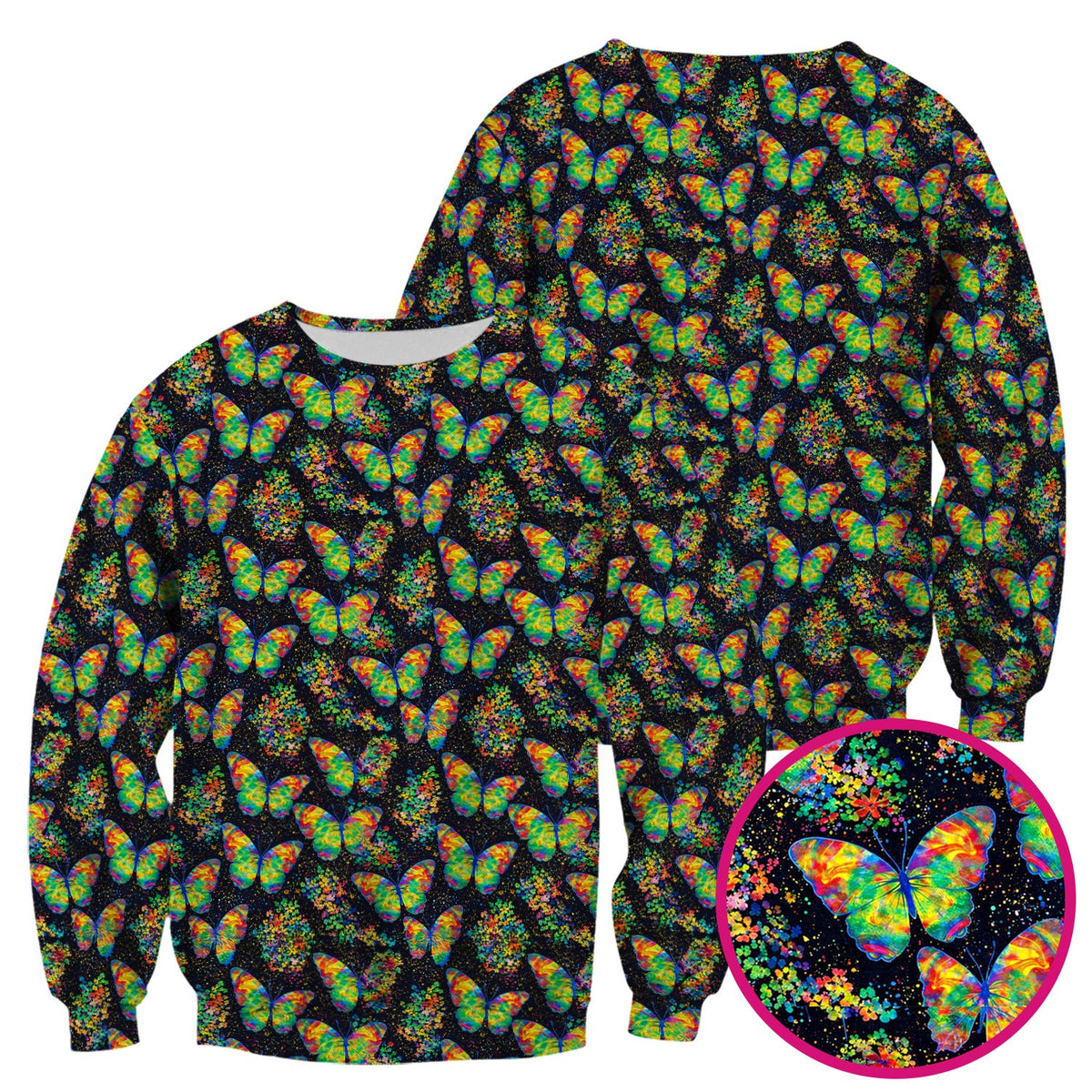 Rainbow Butterfly Galaxy Nurse Scrub Top