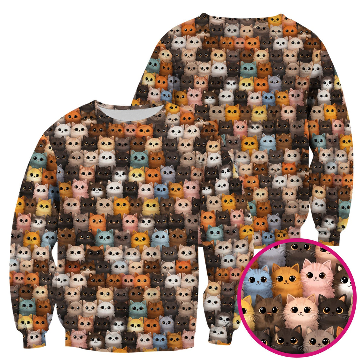 Lightweight Colorful Cat Nurse Scrub Top