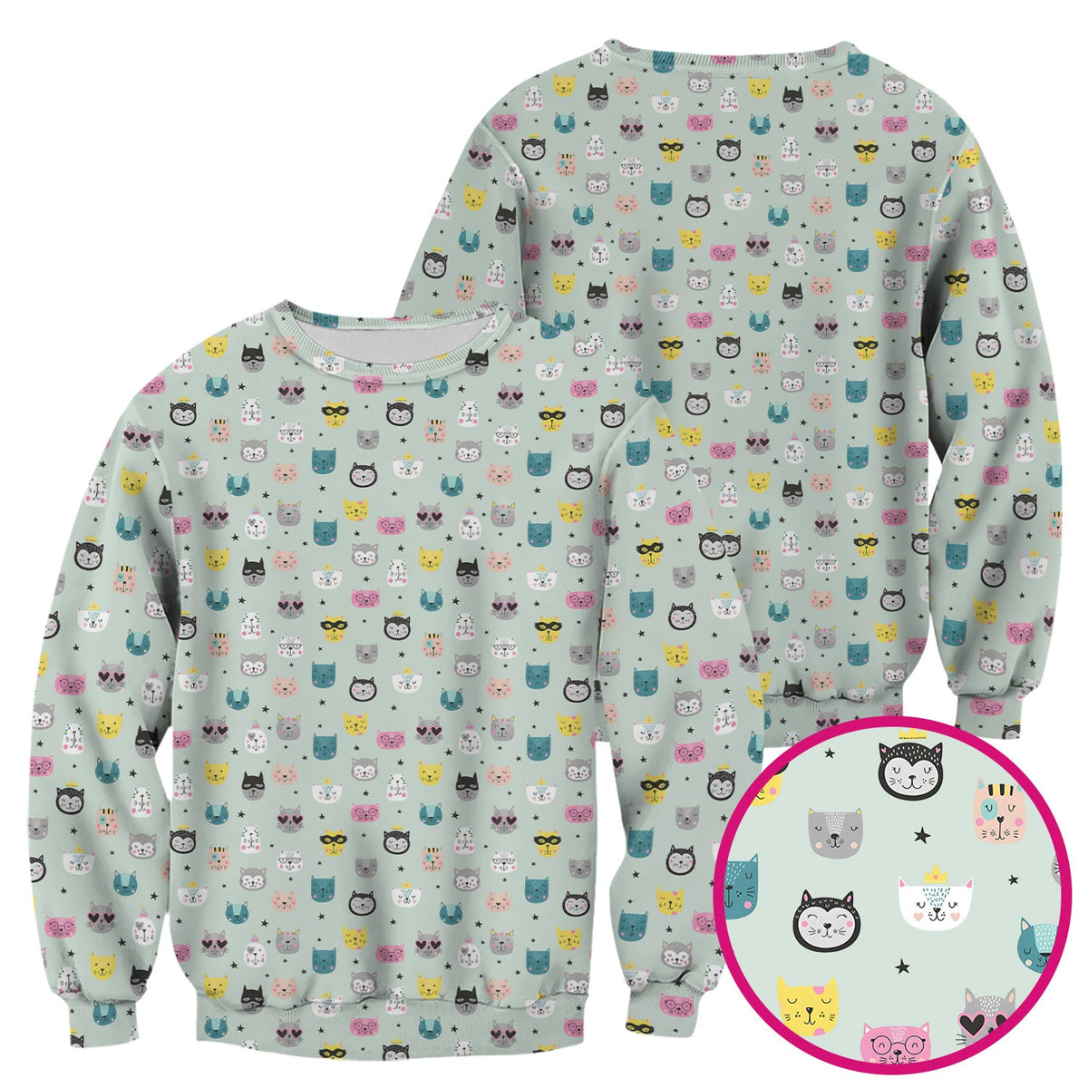 Colorful Cat Nurse Scrub Top