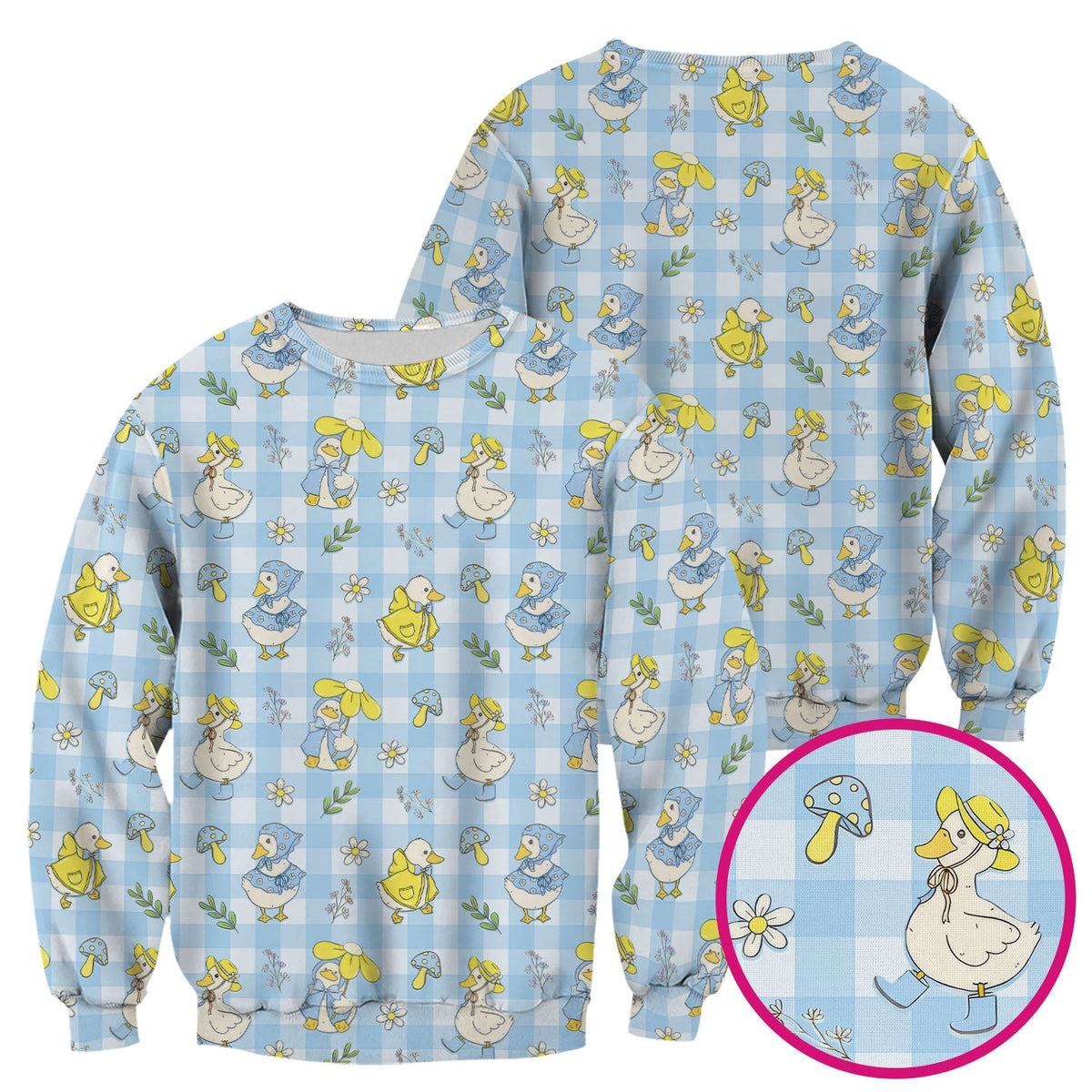 Duck Outfit Gingham Nurse Scrub Top