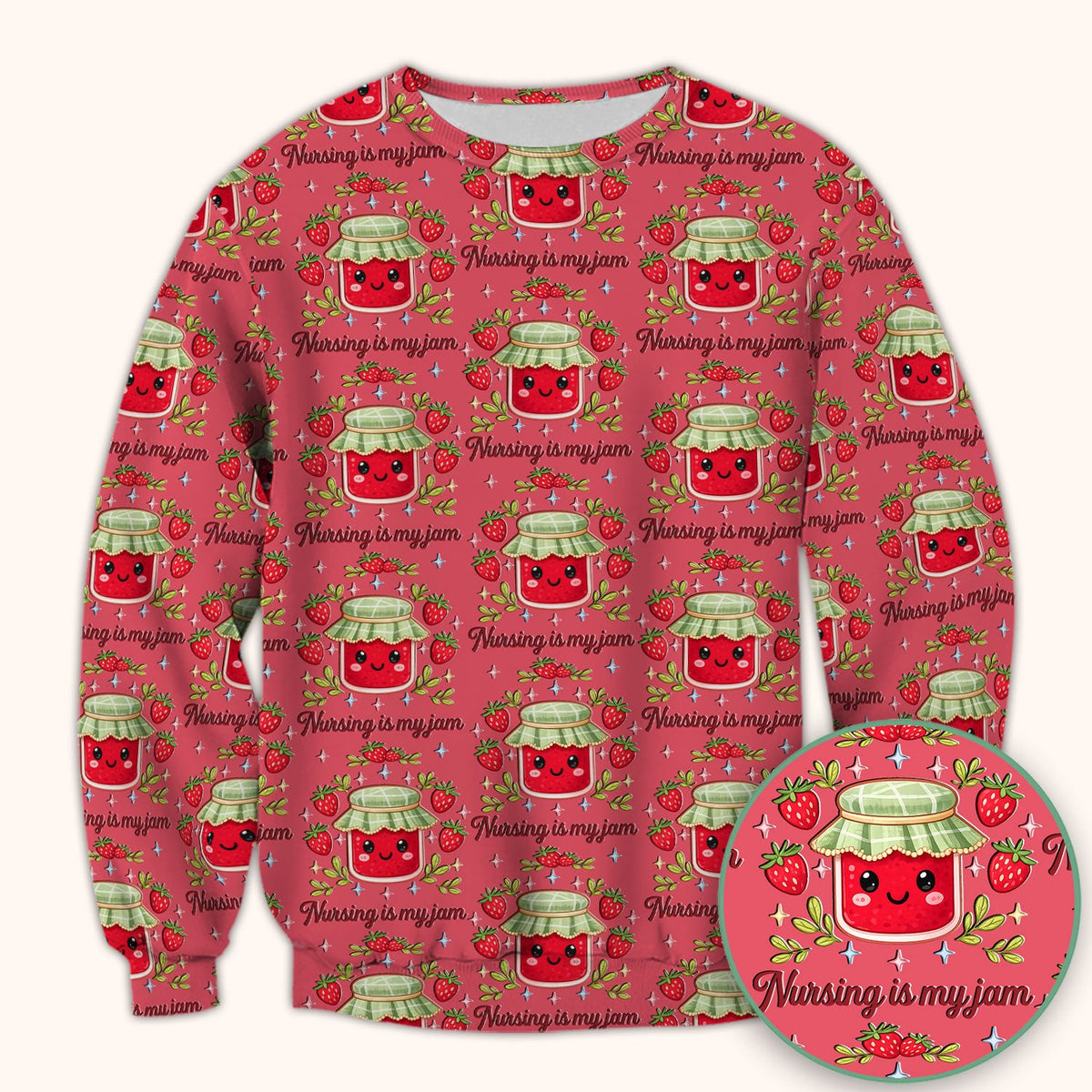Strawberry Jam Nurse Scrub Top