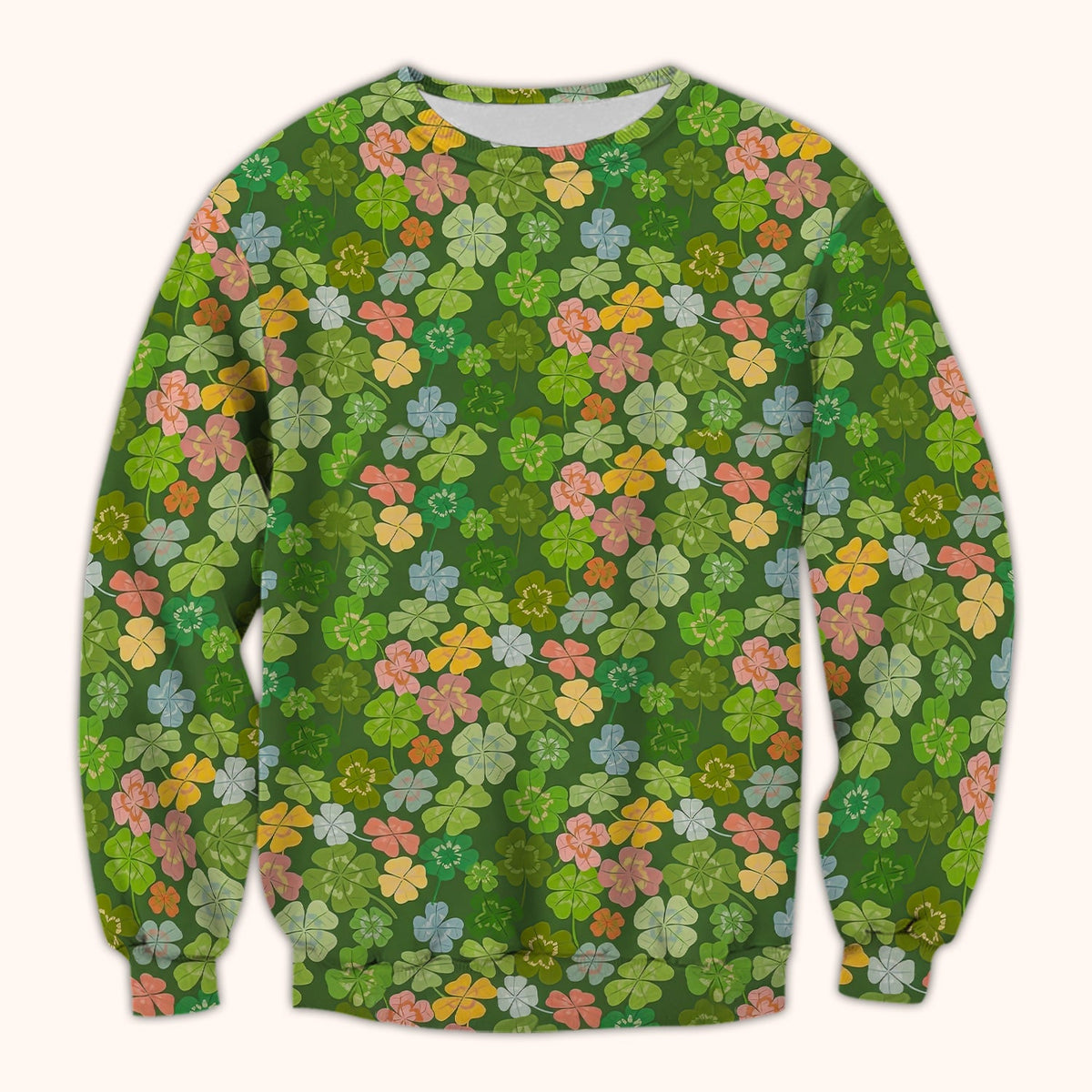 Colorful Shamrock Clover Nurse Scrub Top