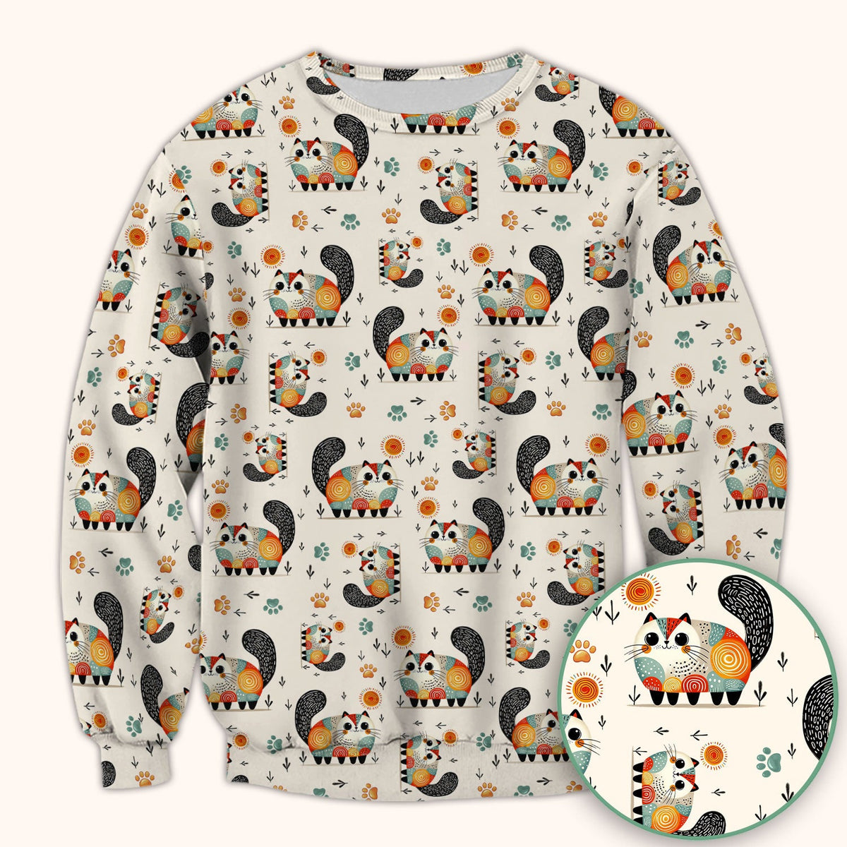 Cat Illustration Nurse Scrub Top