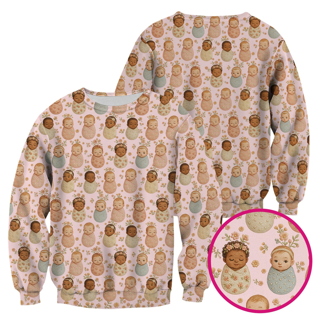 Sweet Newborn Baby Floral Nurse Scrub Top