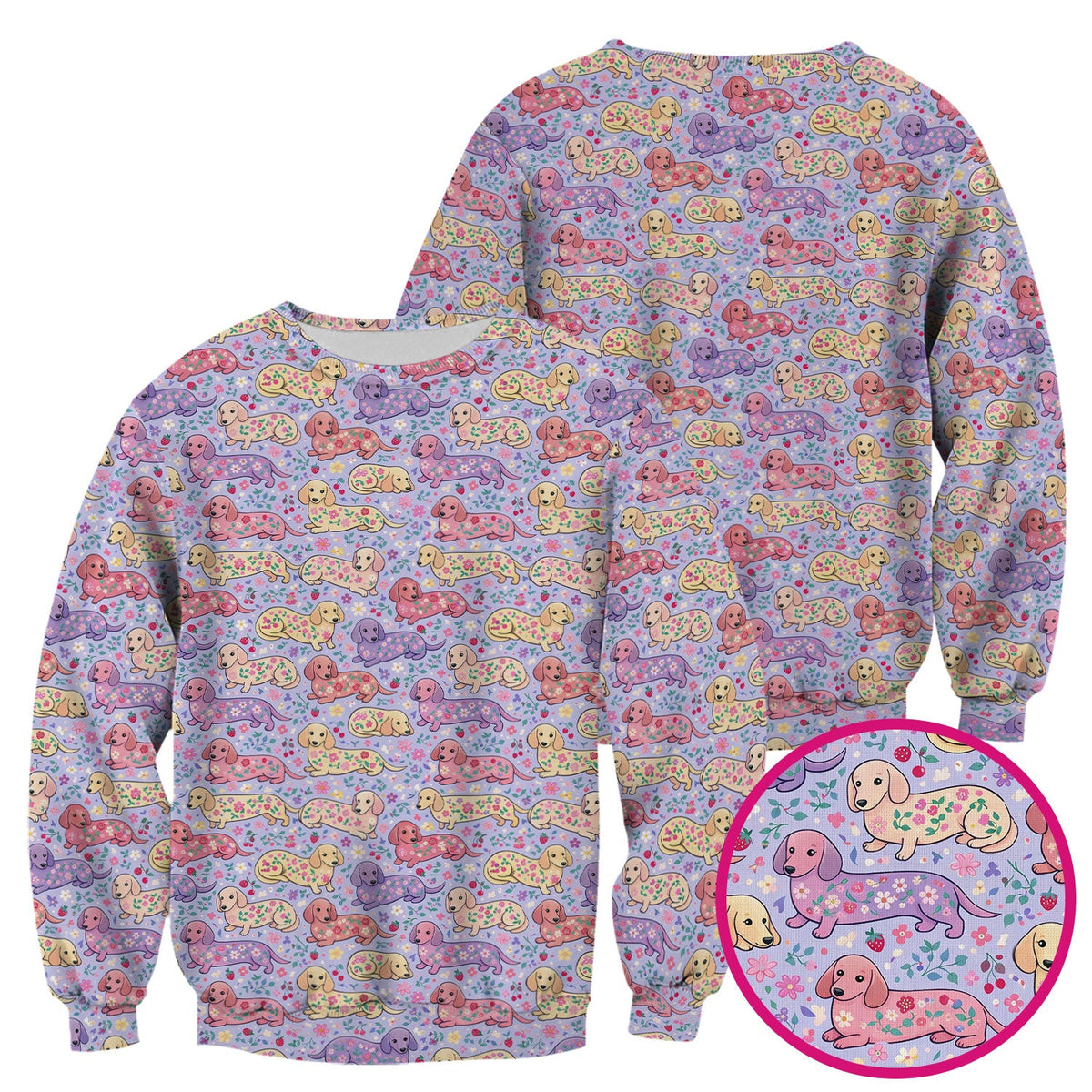 Dachshund Floral Nurse Scrub Top